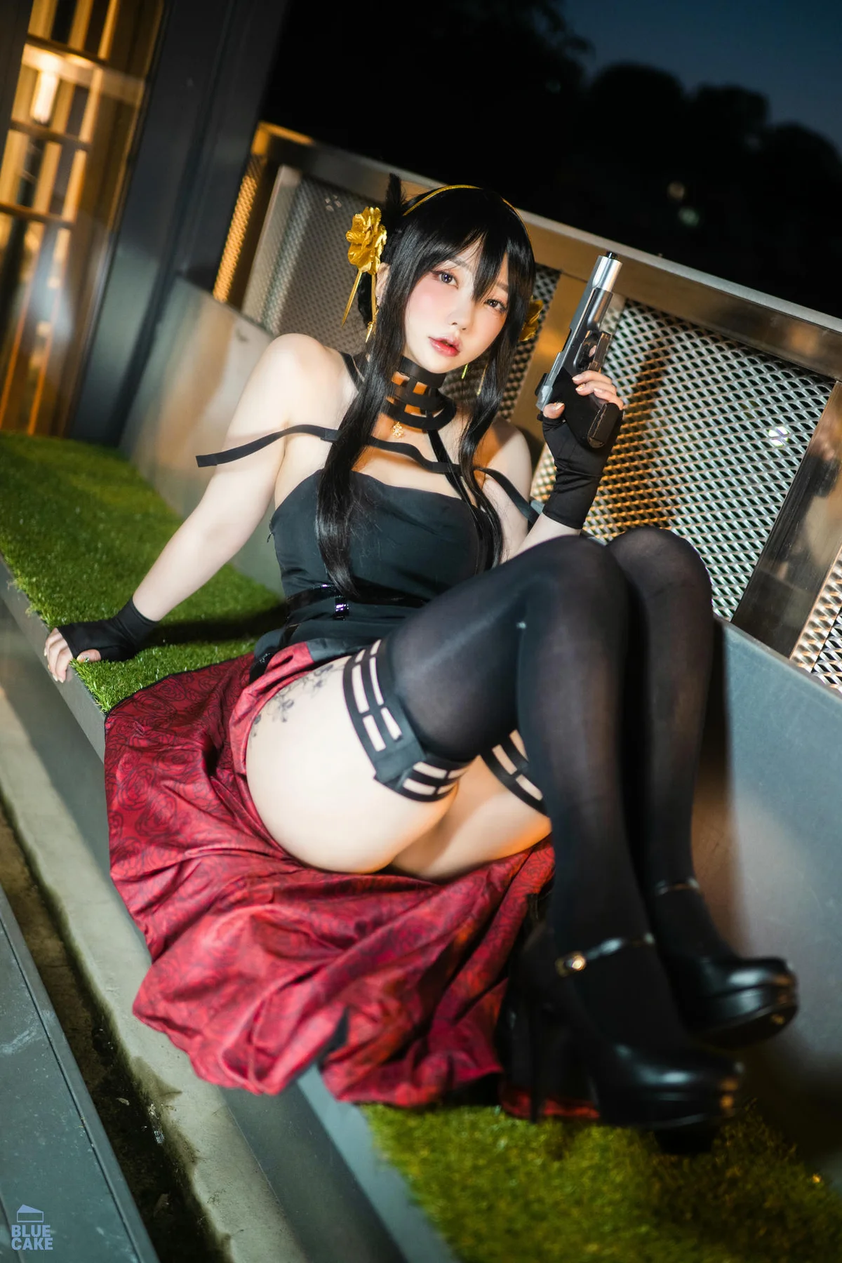 BLUECAKE No.041 YeEun黑玫瑰少女黑丝 - 3