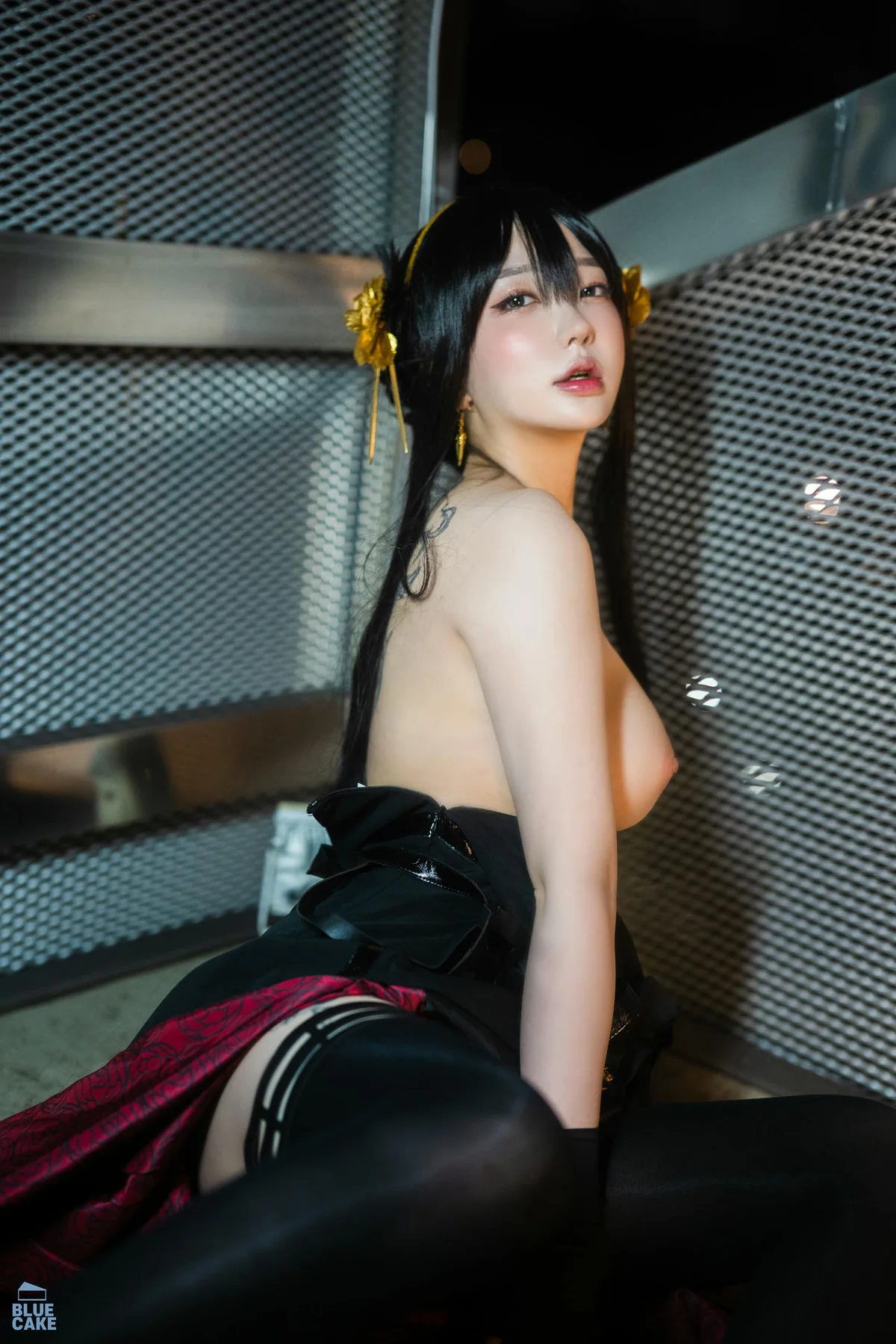 BLUECAKE No.041 YeEun黑玫瑰少女黑丝 - 9