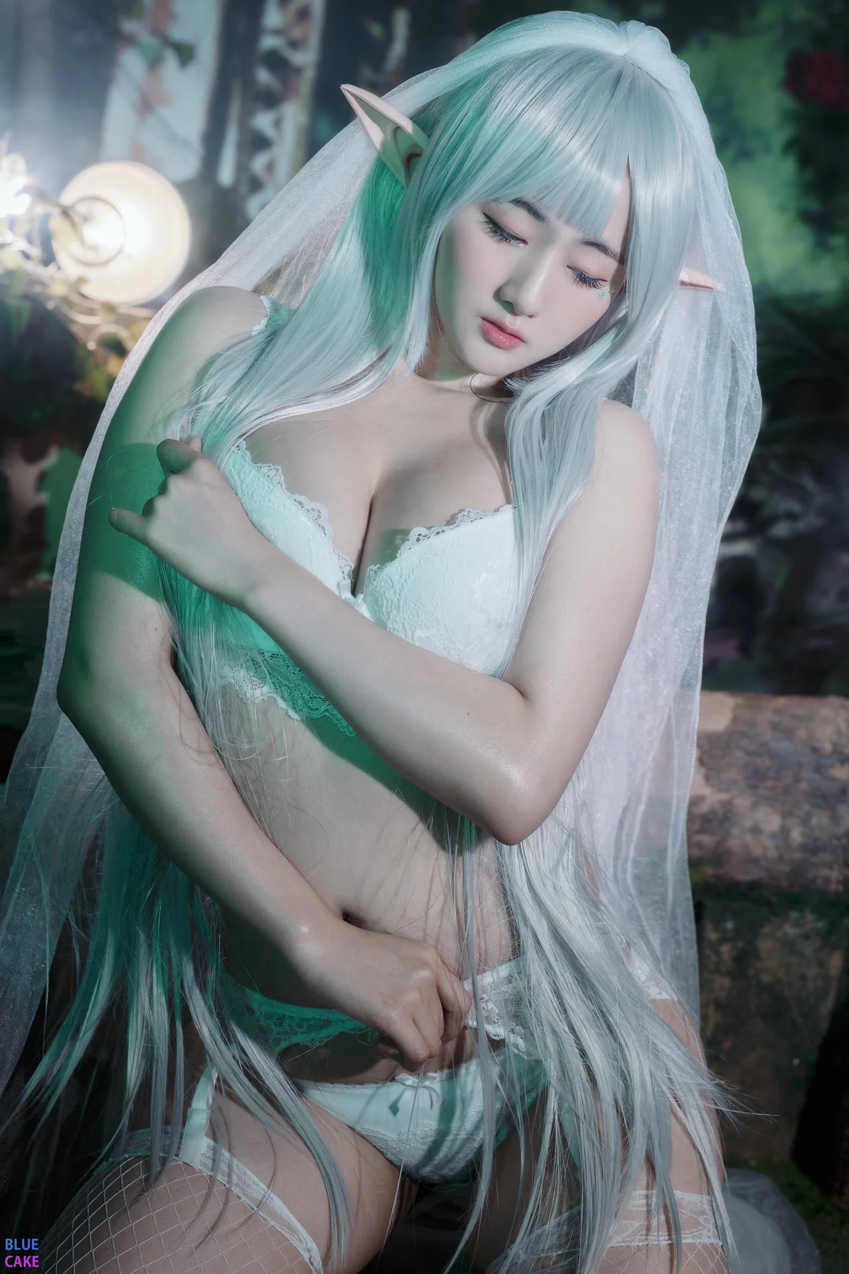 BLUECAKE No.074 Jina红色内衣写真 - 2