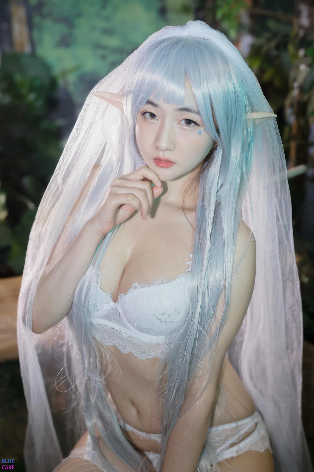 BLUECAKE No.074 Jina红色内衣写真 - 4