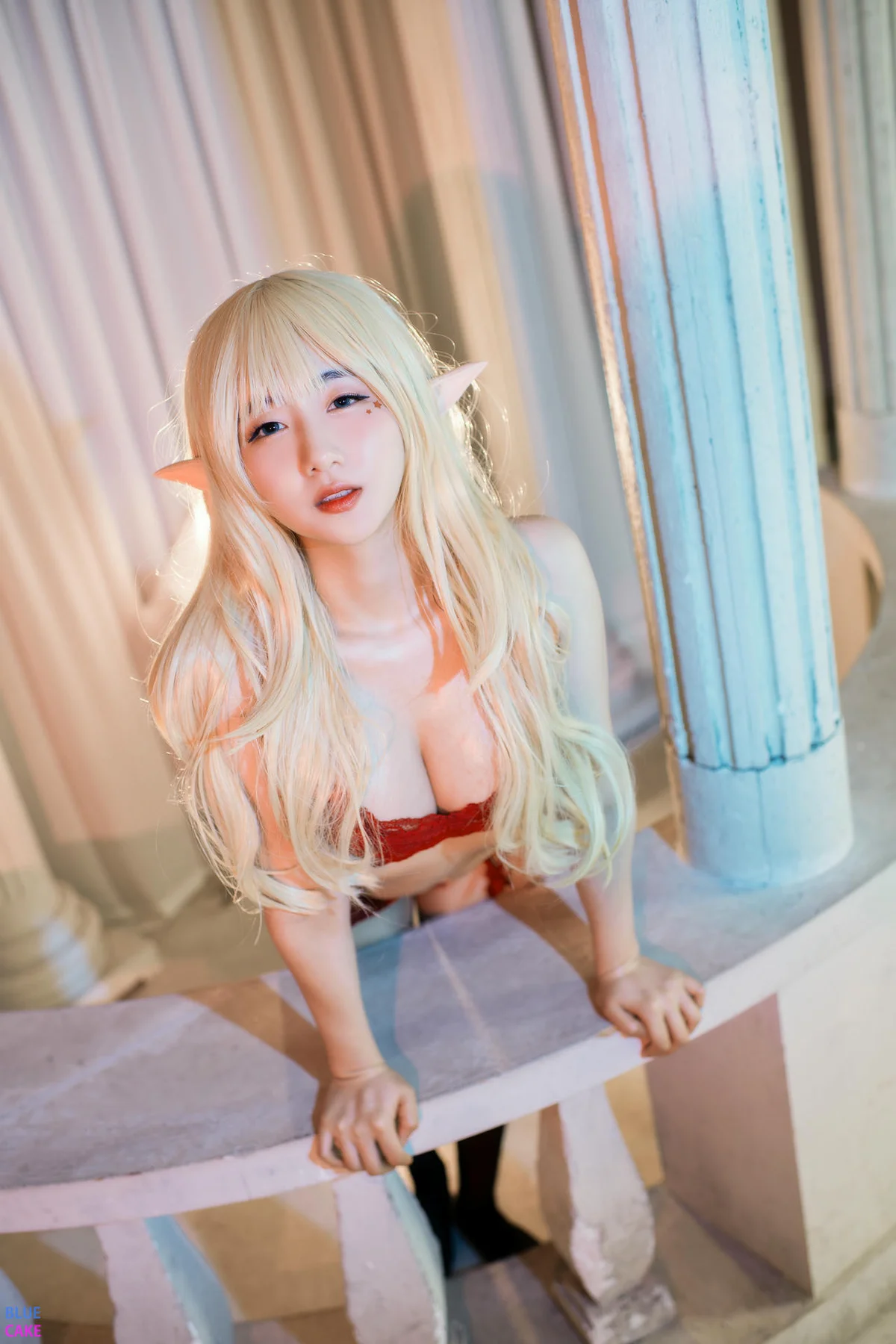BLUECAKE No.074 Jina红色内衣写真 - 10