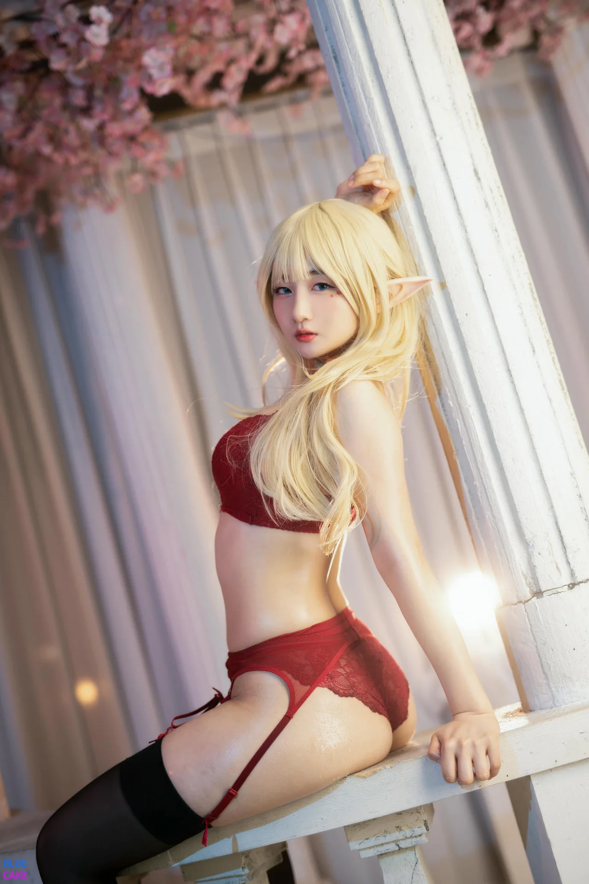 BLUECAKE No.074 Jina红色内衣写真 - 6