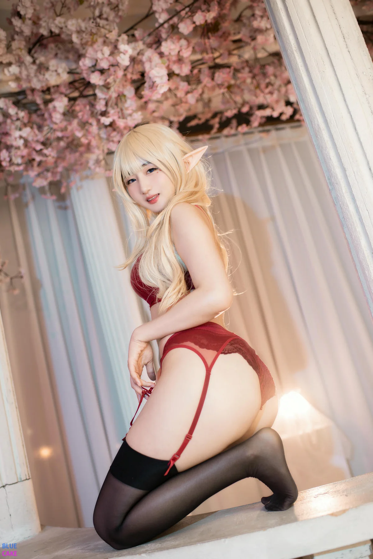 BLUECAKE No.074 Jina红色内衣写真 - 5