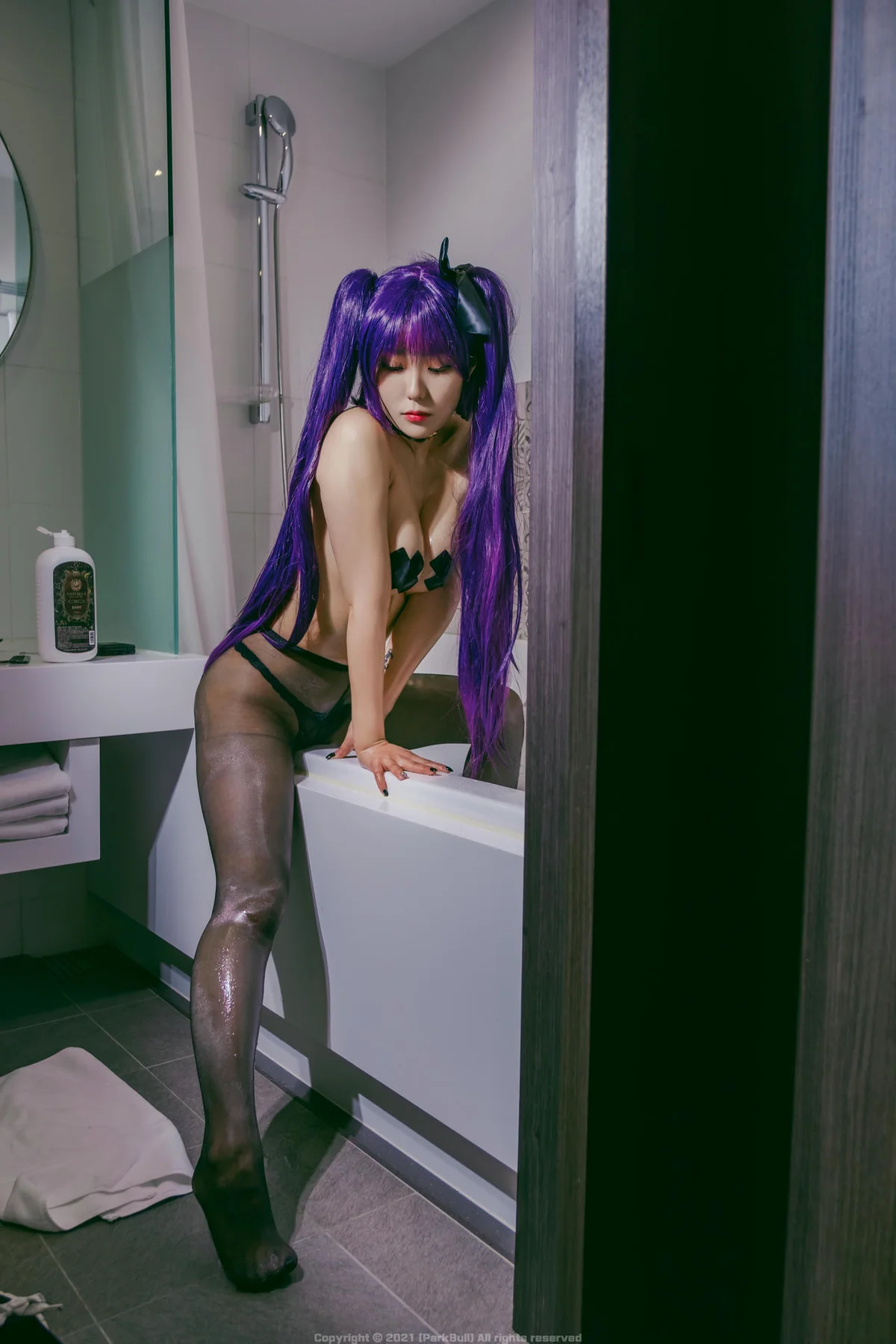 BLUECAKE No.085 Sohee乳贴黑丝妹子 - 8
