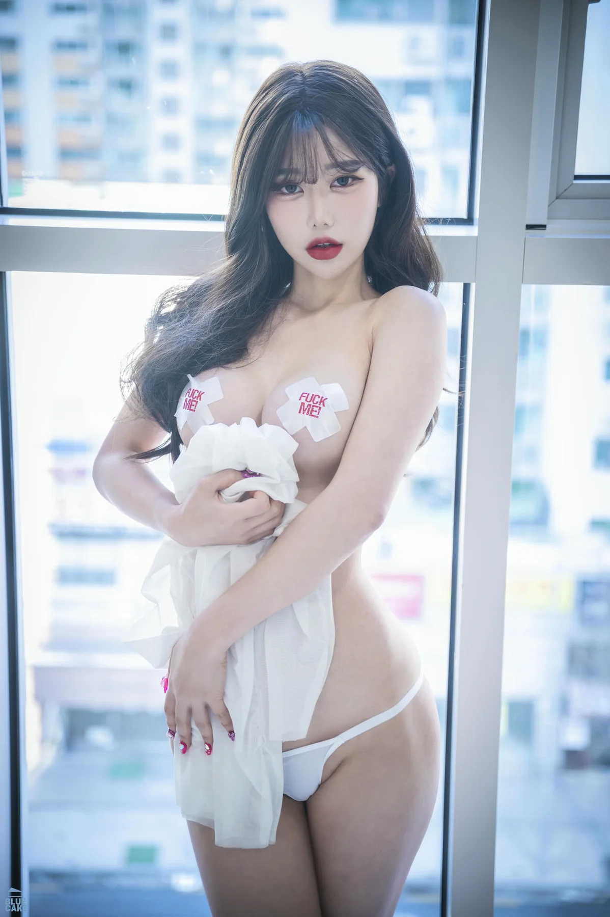 BLUECAKE No.093 Jung Eun Dazzling 白色乳贴爆乳 - 10