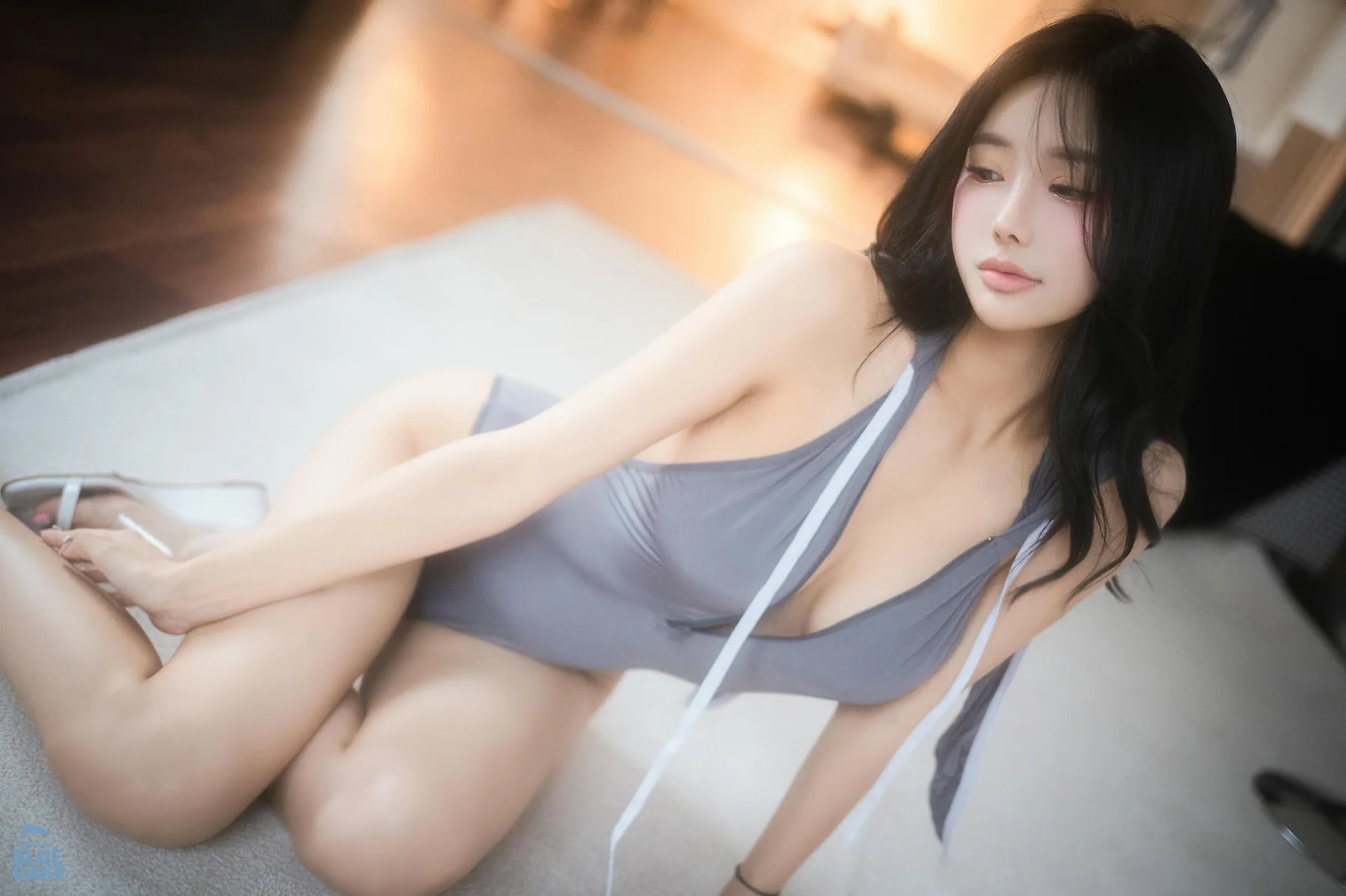 BLUECAKE No.166 YeonYu黑丝网袜皮衣 - 3