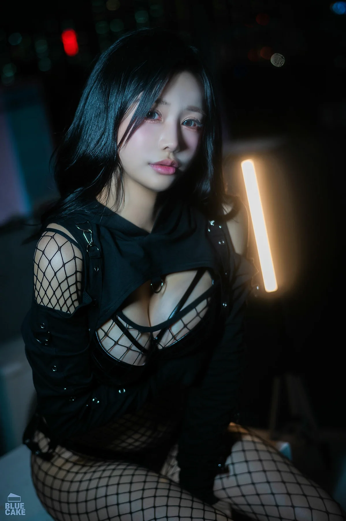 BLUECAKE No.166 YeonYu黑丝网袜皮衣 - 9