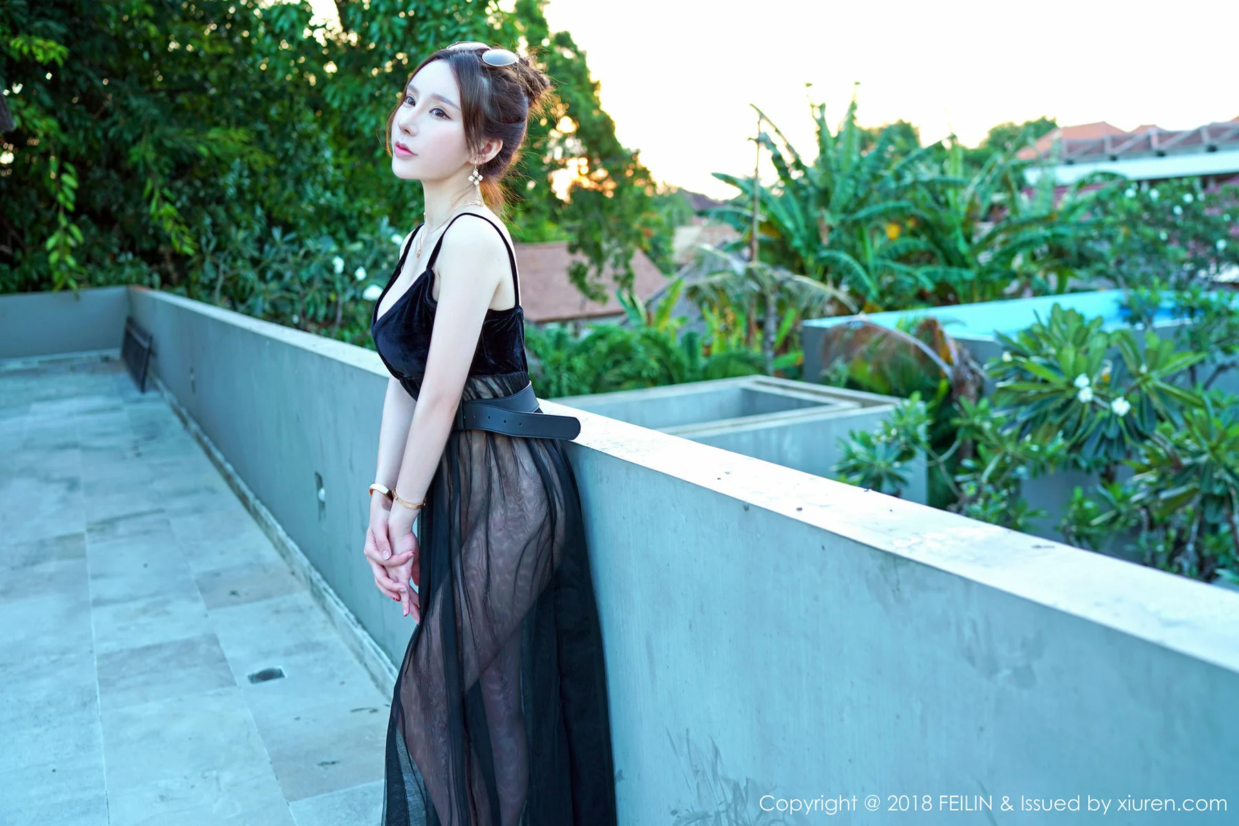 FeiLin 嗲囡囡 Vol.163 周于希真空黑纱 - 3