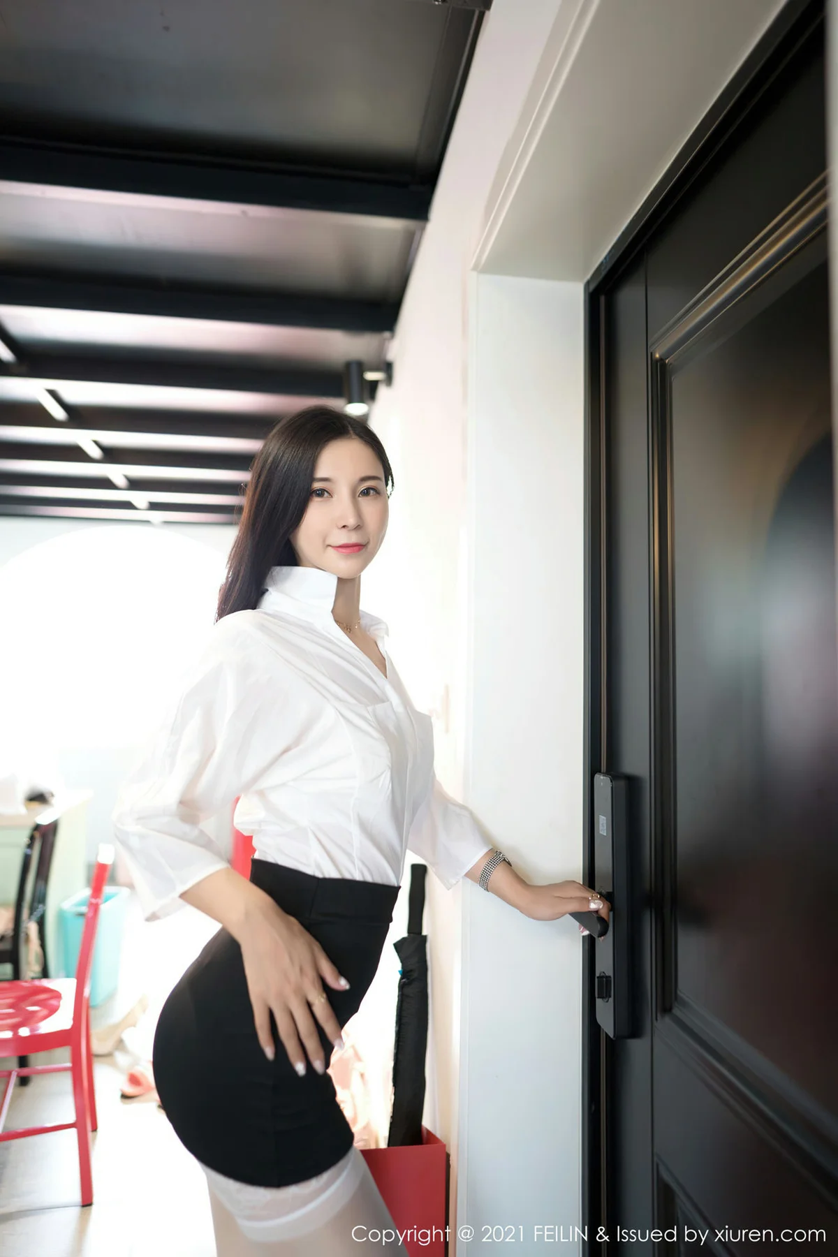 FeiLin 嗲囡囡 Vol.383  白色诱人浴袍 小蛮妖Yummy 经典蕾丝 - 7