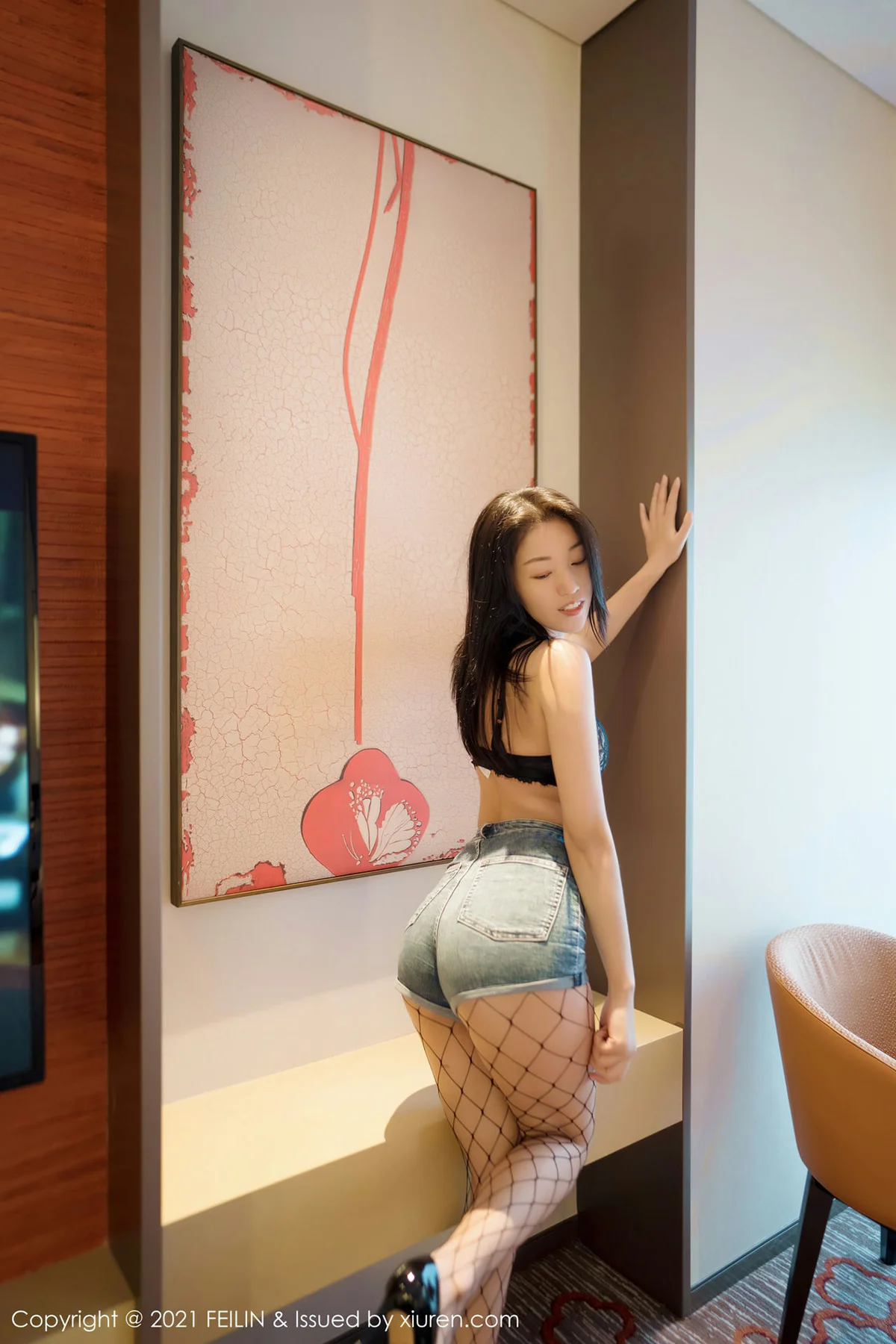 FeiLin 嗲囡囡 Vol.387  性感网袜 尤尤子 新人模特首套写真 - 6