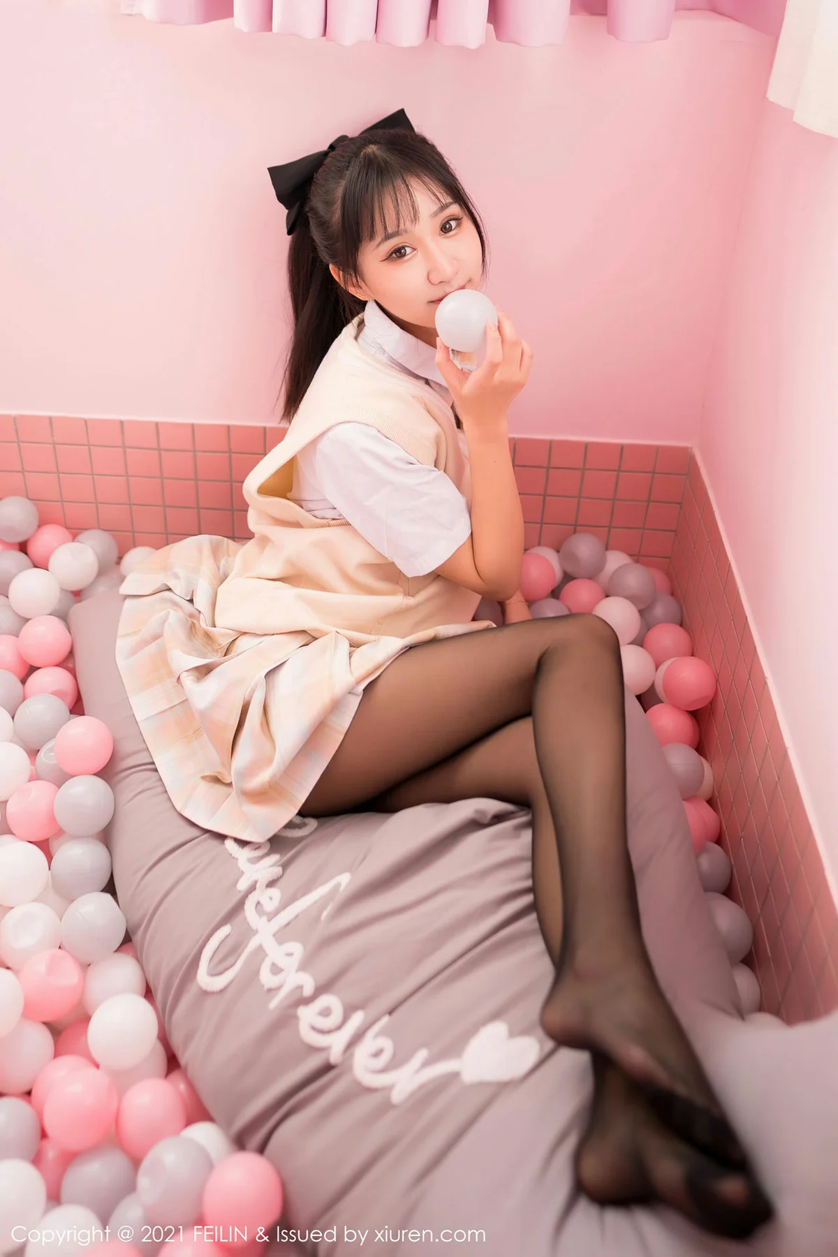 FeiLin 嗲囡囡 Vol.417 兔耳装黑丝 小果冻儿 性感写真 - 6