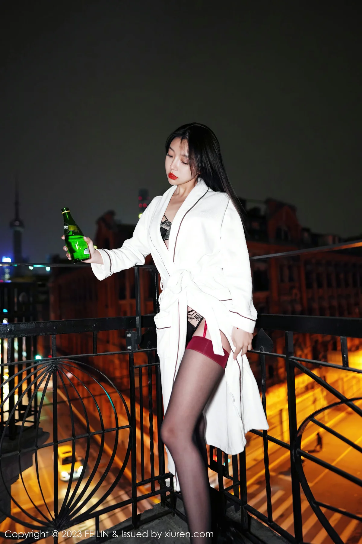 FeiLin 嗲囡囡 Vol.464  冯木木LRIS 白色睡袍下写真 - 6