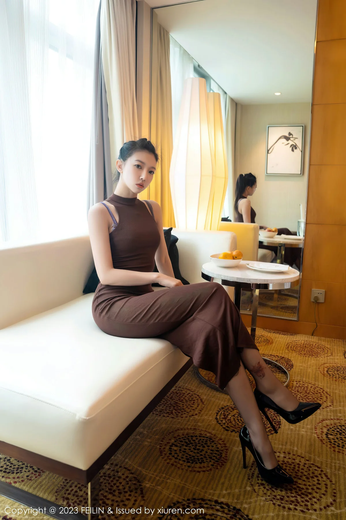 FeiLin 嗲囡囡 Vol.471  冯木木LRIS 诱人灰丝性感写真 - 3