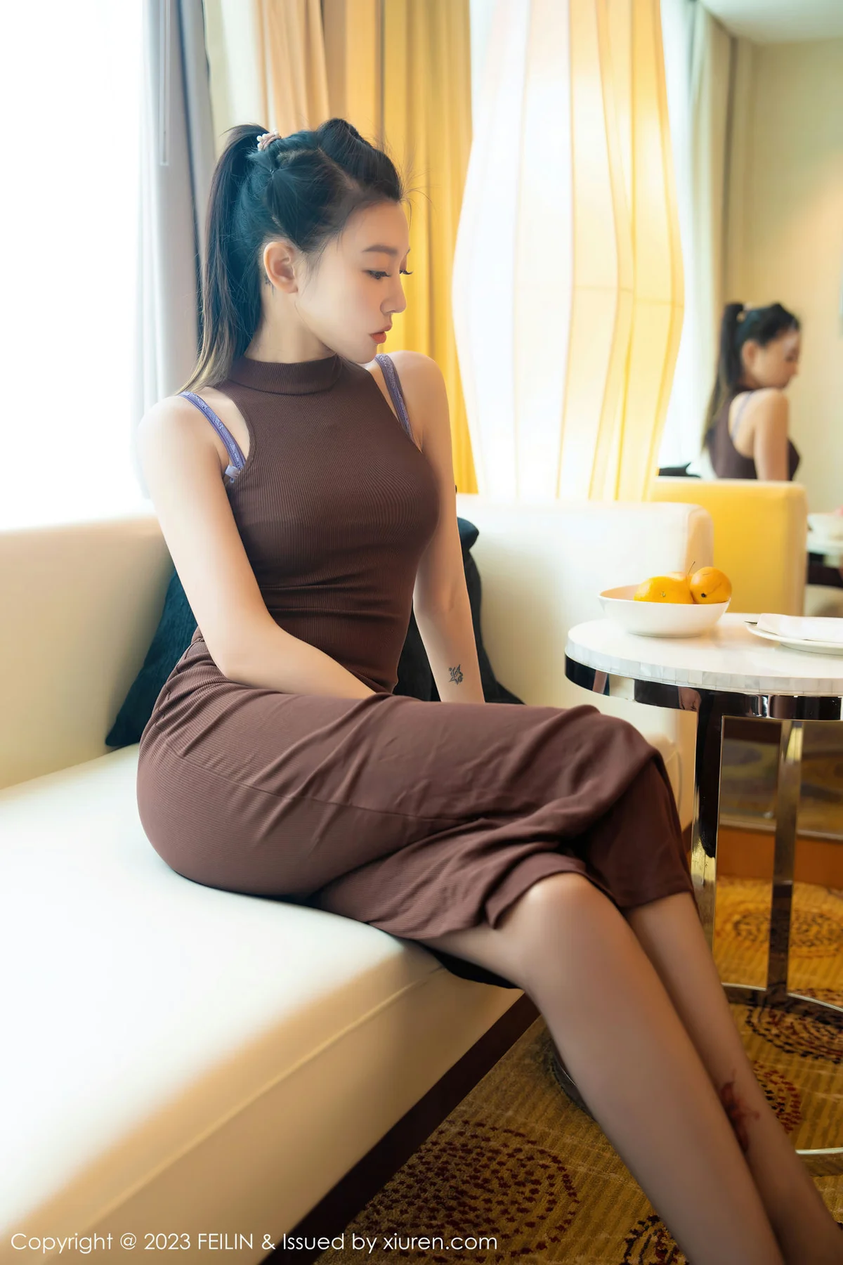 FeiLin 嗲囡囡 Vol.471  冯木木LRIS 诱人灰丝性感写真 - 6