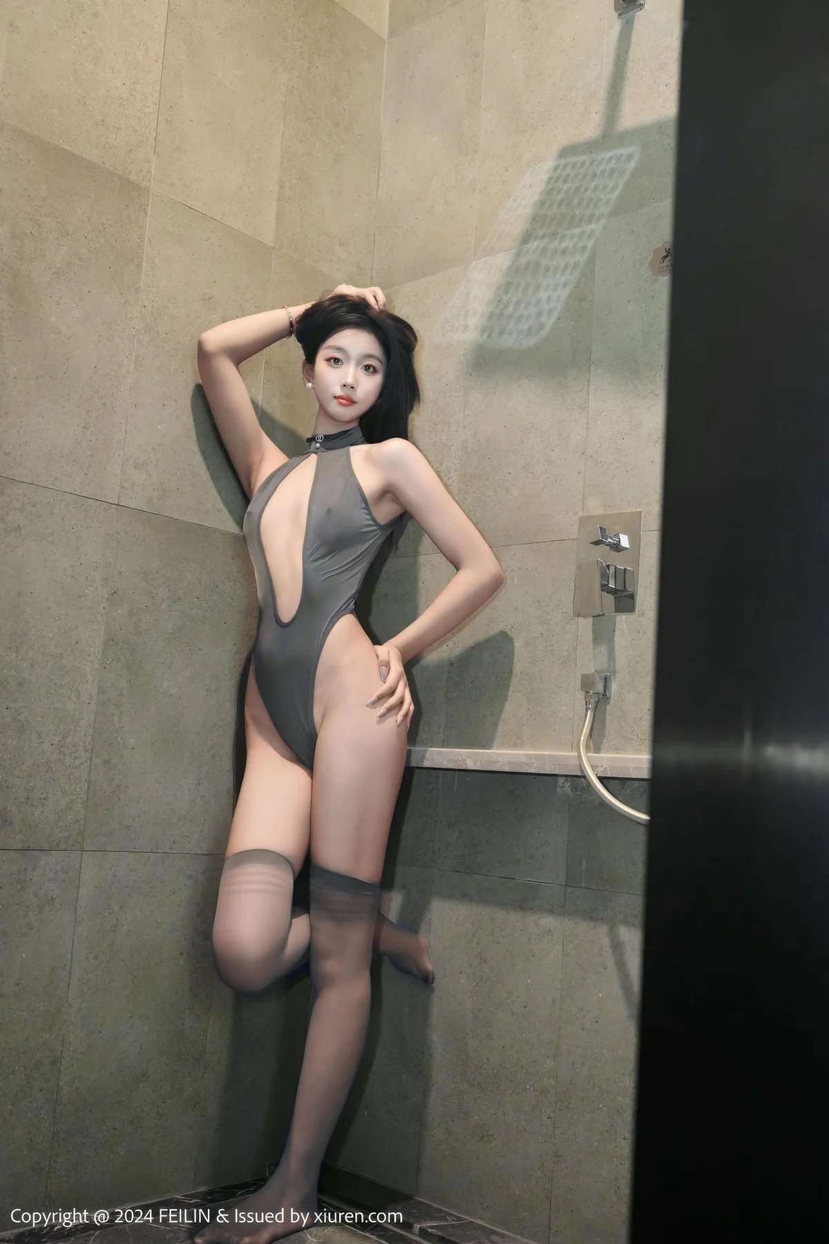 FeiLin 嗲囡囡 Vol.474  江念鱼浴室湿身连体衣 - 9