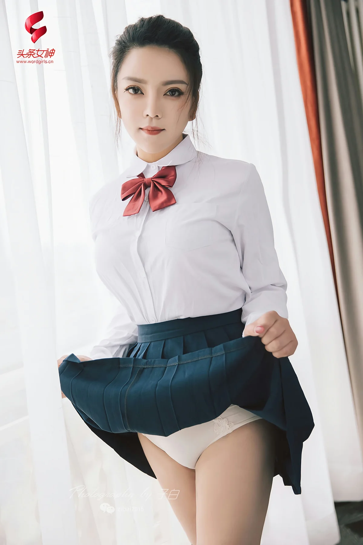 Goddes 头条女神 No.750 雨墨 校园制服 - 1