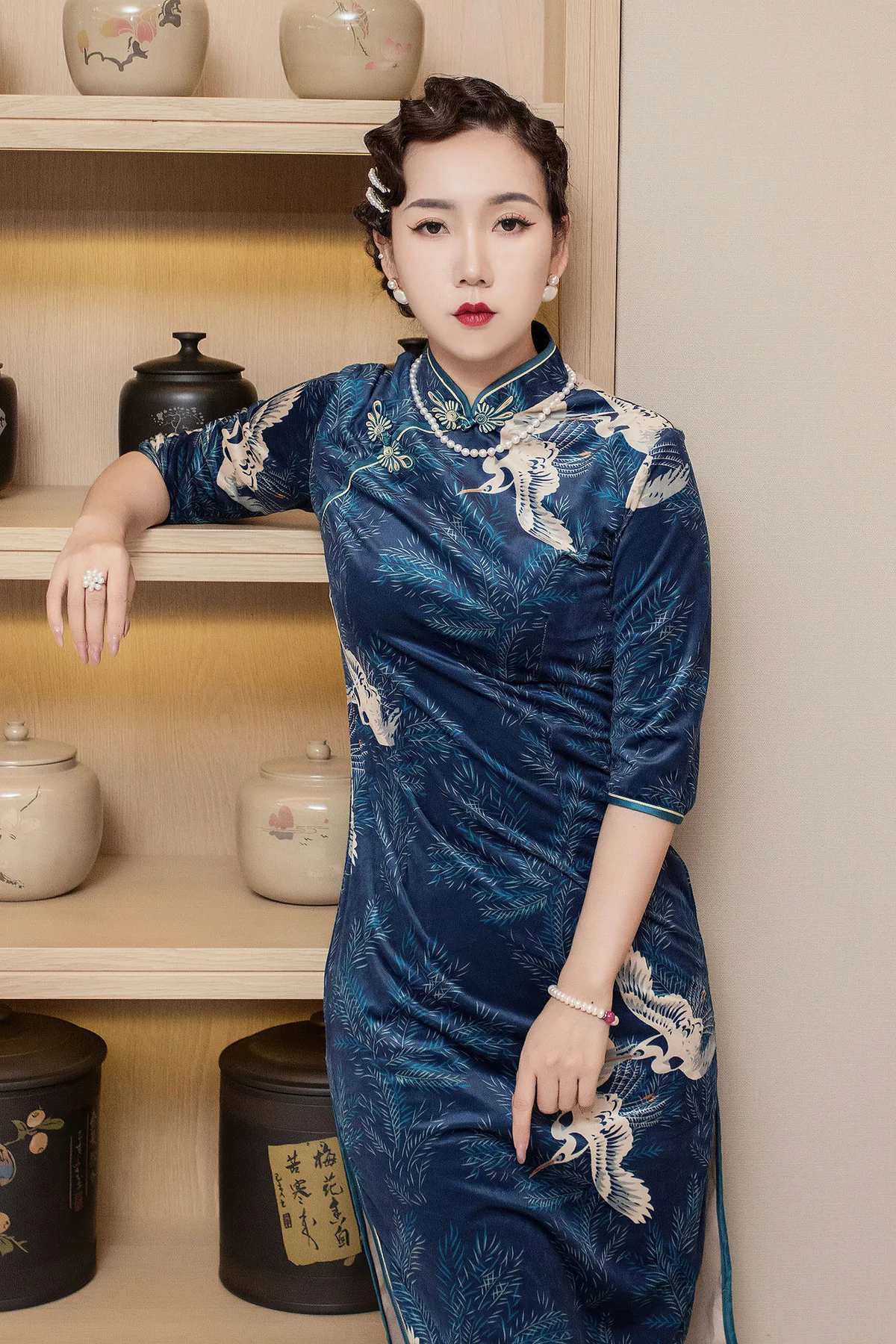 Goddes 头条女神 No.890 古韵茶香 艾静香 韵味旗袍 - 3