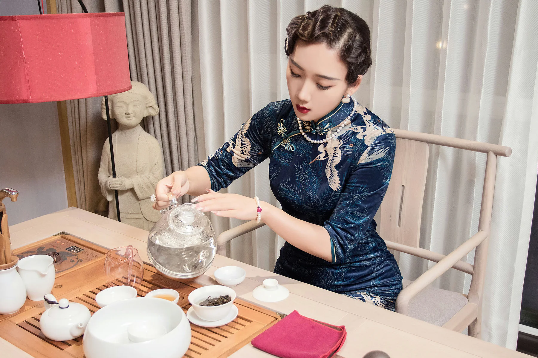 Goddes 头条女神 No.890 古韵茶香 艾静香 韵味旗袍 - 4