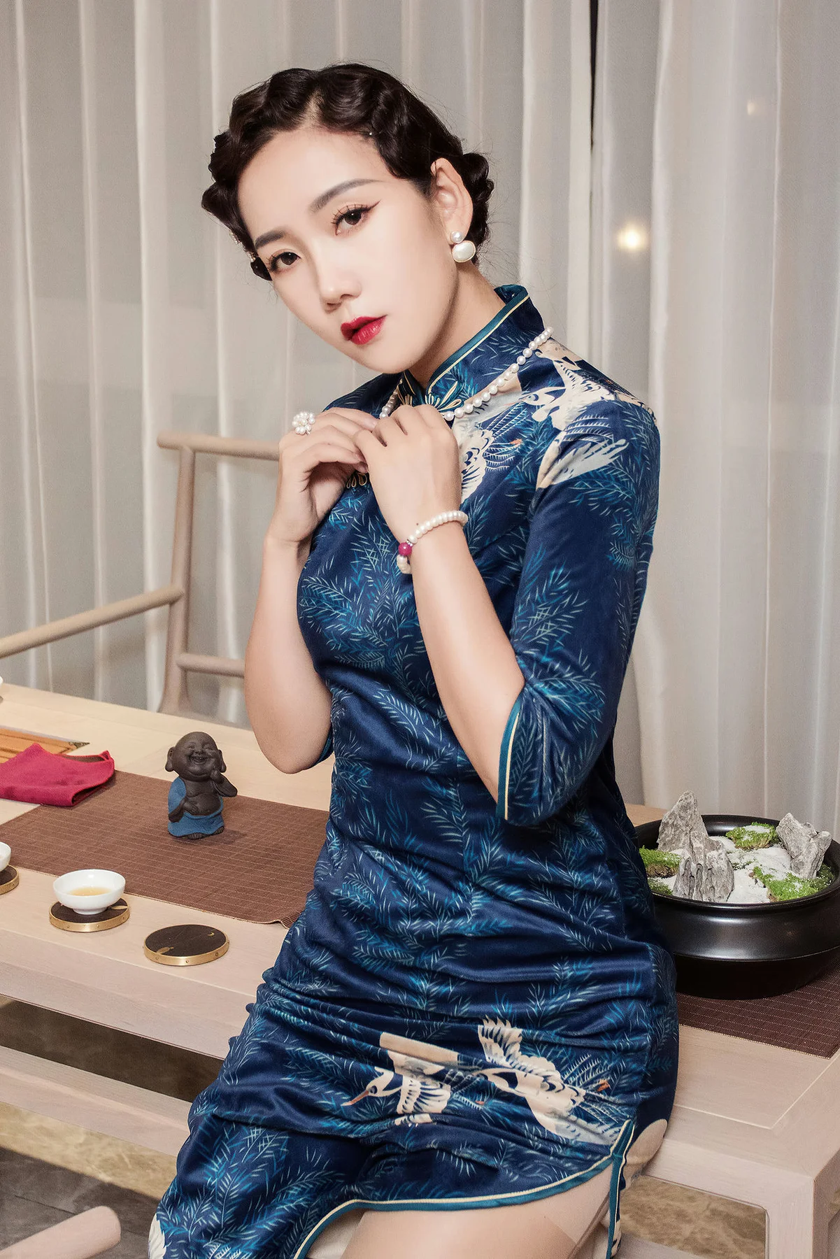 Goddes 头条女神 No.890 古韵茶香 艾静香 韵味旗袍 - 6