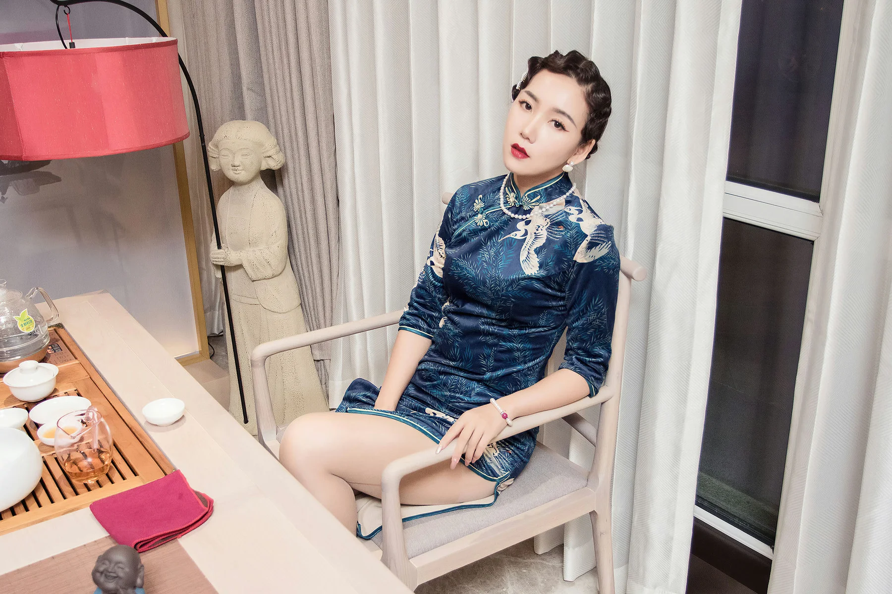 Goddes 头条女神 No.890 古韵茶香 艾静香 韵味旗袍 - 7