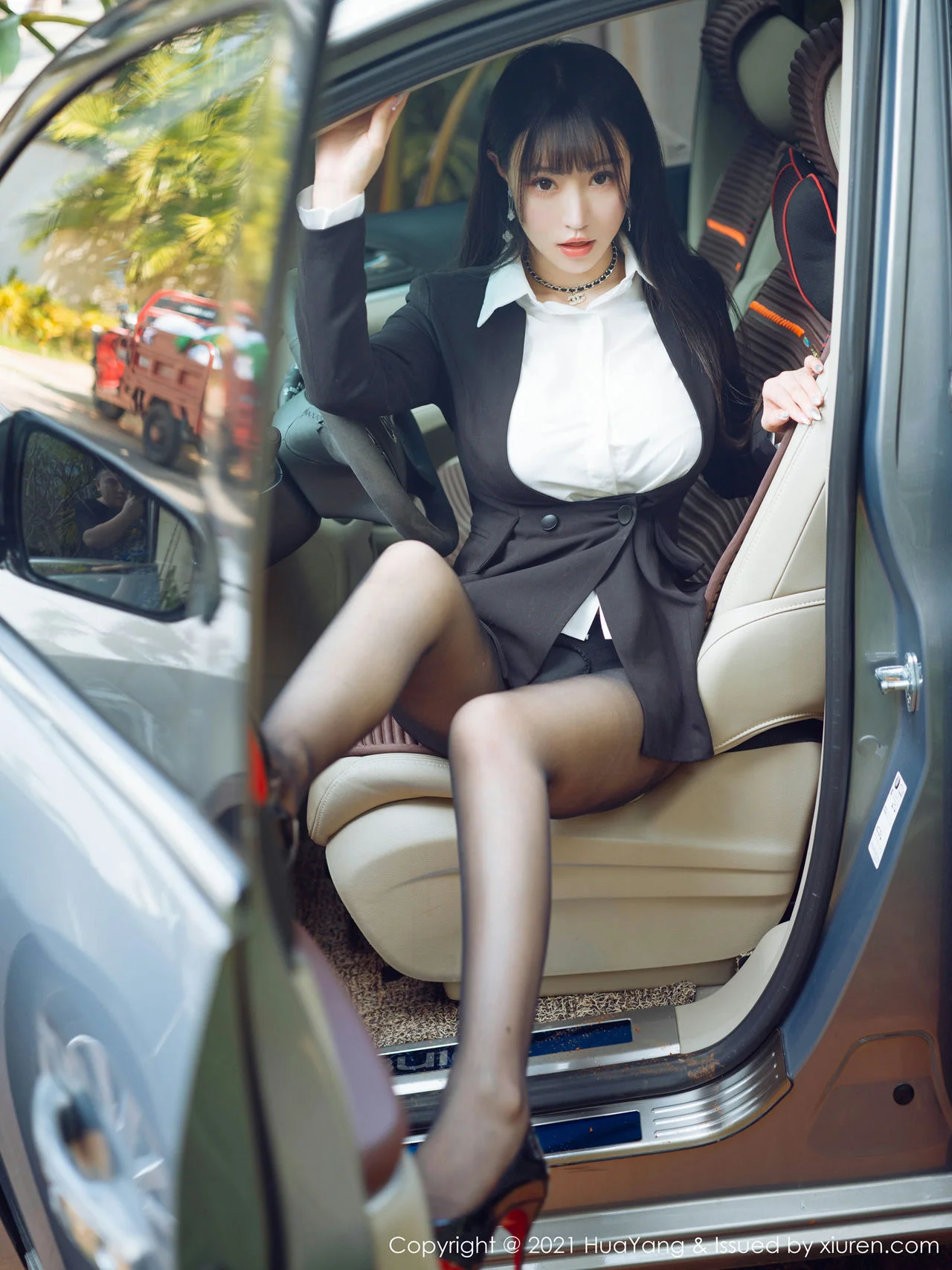 HuaYang 花漾show Vol.383 老司机朱可儿车拍主题 朱可儿Flower 三... - 9