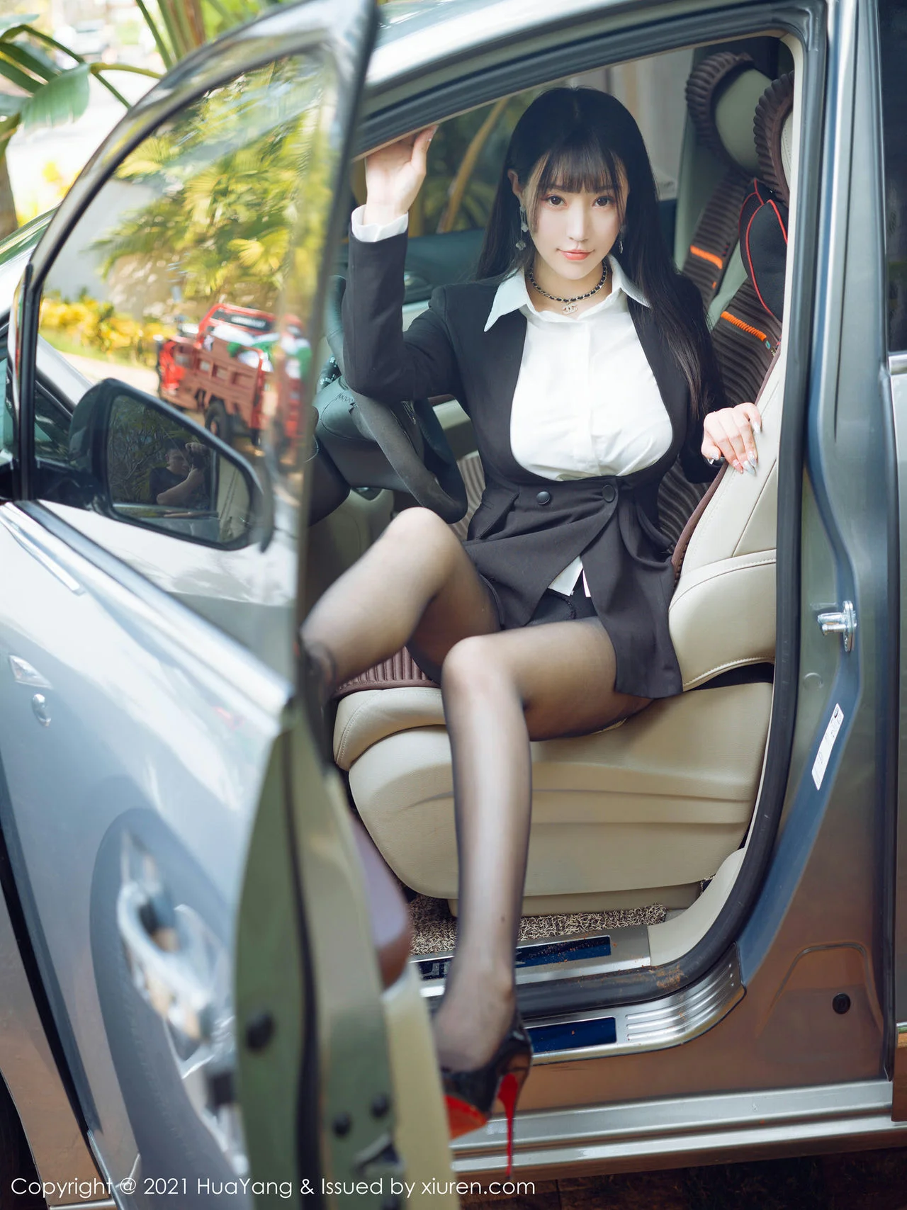 HuaYang 花漾show Vol.383 老司机朱可儿车拍主题 朱可儿Flower 三... - 10