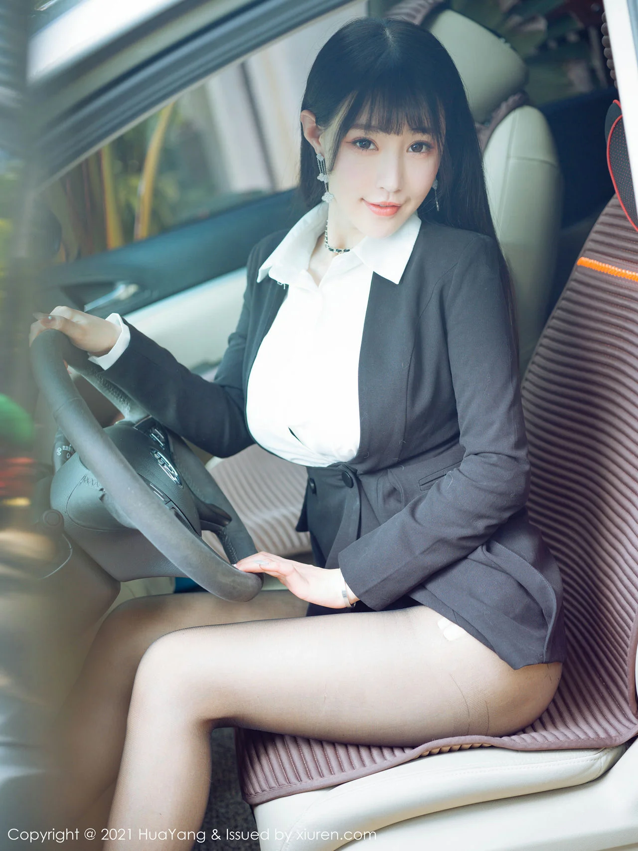 HuaYang 花漾show Vol.383 老司机朱可儿车拍主题 朱可儿Flower 三... - 5