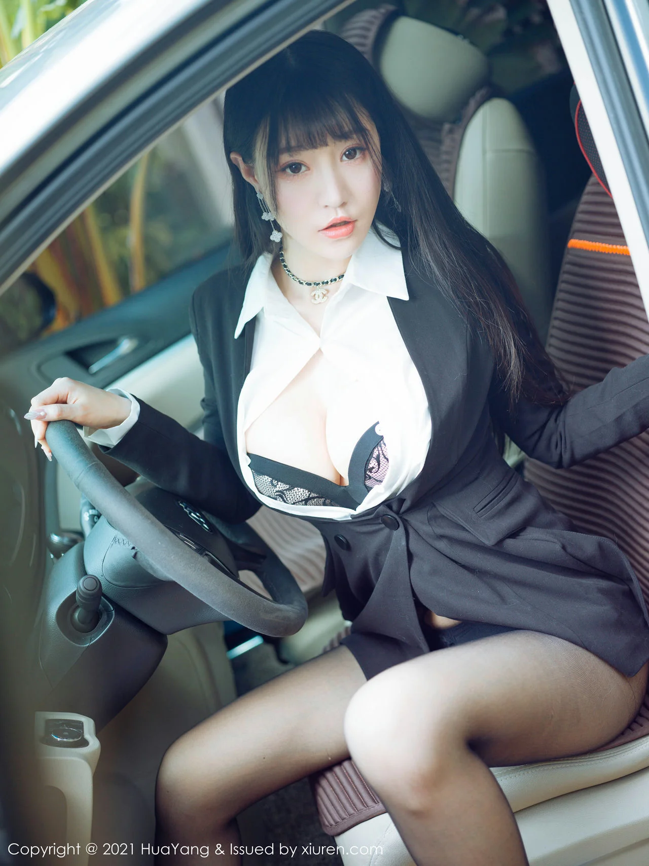 HuaYang 花漾show Vol.383 老司机朱可儿车拍主题 朱可儿Flower 三... - 8