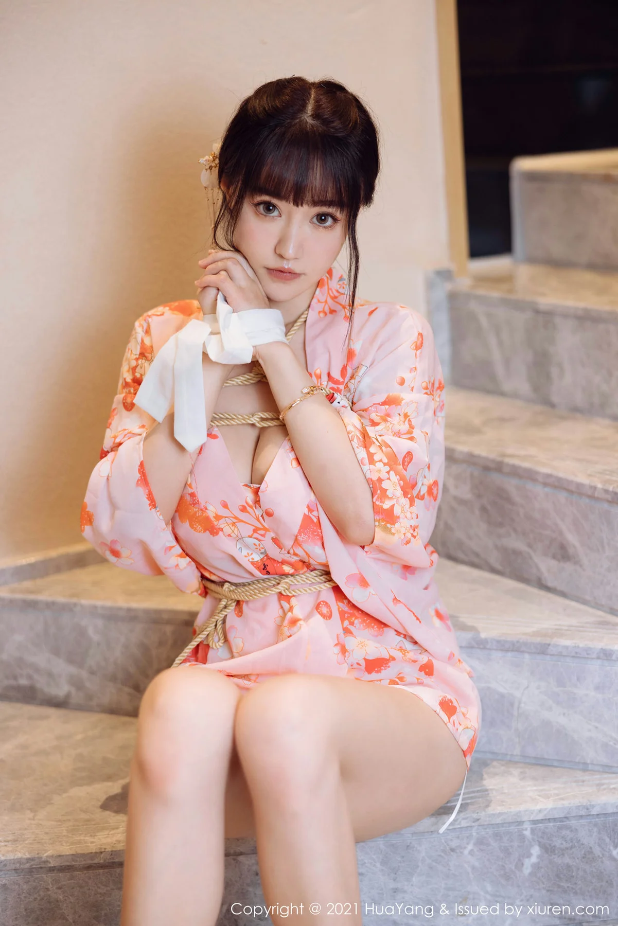 HuaYang 花漾show Vol.463 温泉和服捆绑 朱可儿Flower 成都旅拍33 - 1