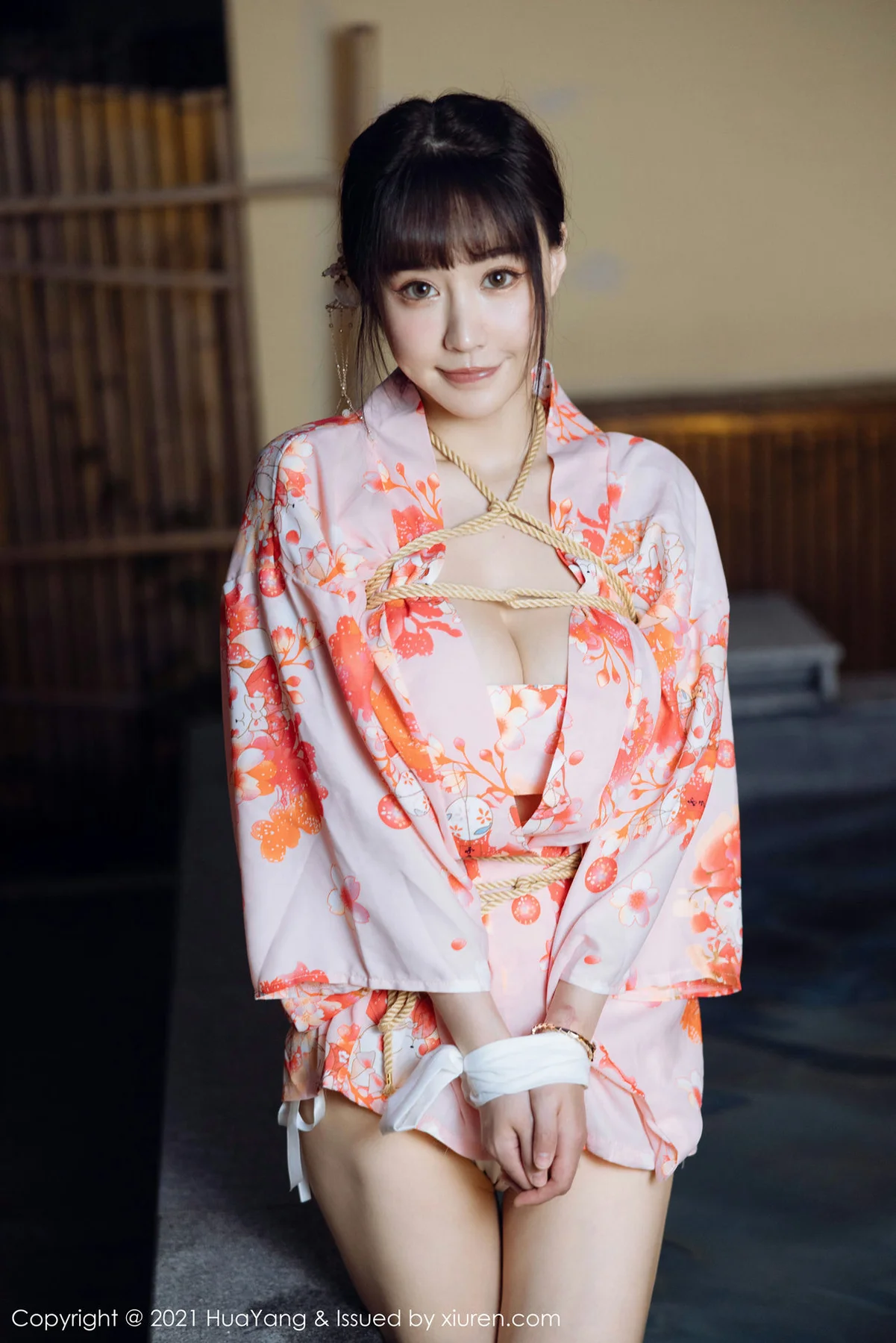 HuaYang 花漾show Vol.463 温泉和服捆绑 朱可儿Flower 成都旅拍33 - 1