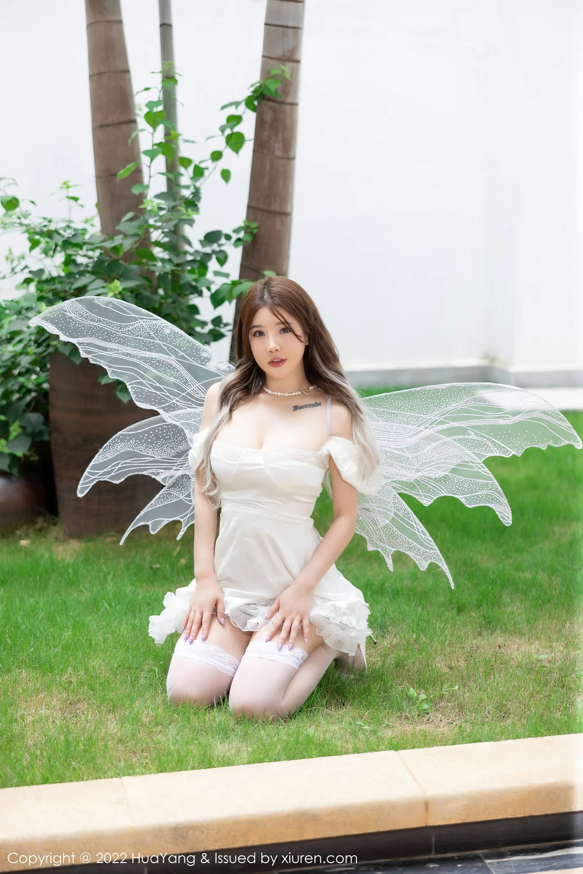 HuaYang 花漾show Vol.514 小海臀Rena 白色公主裙西双版纳旅拍 - 3