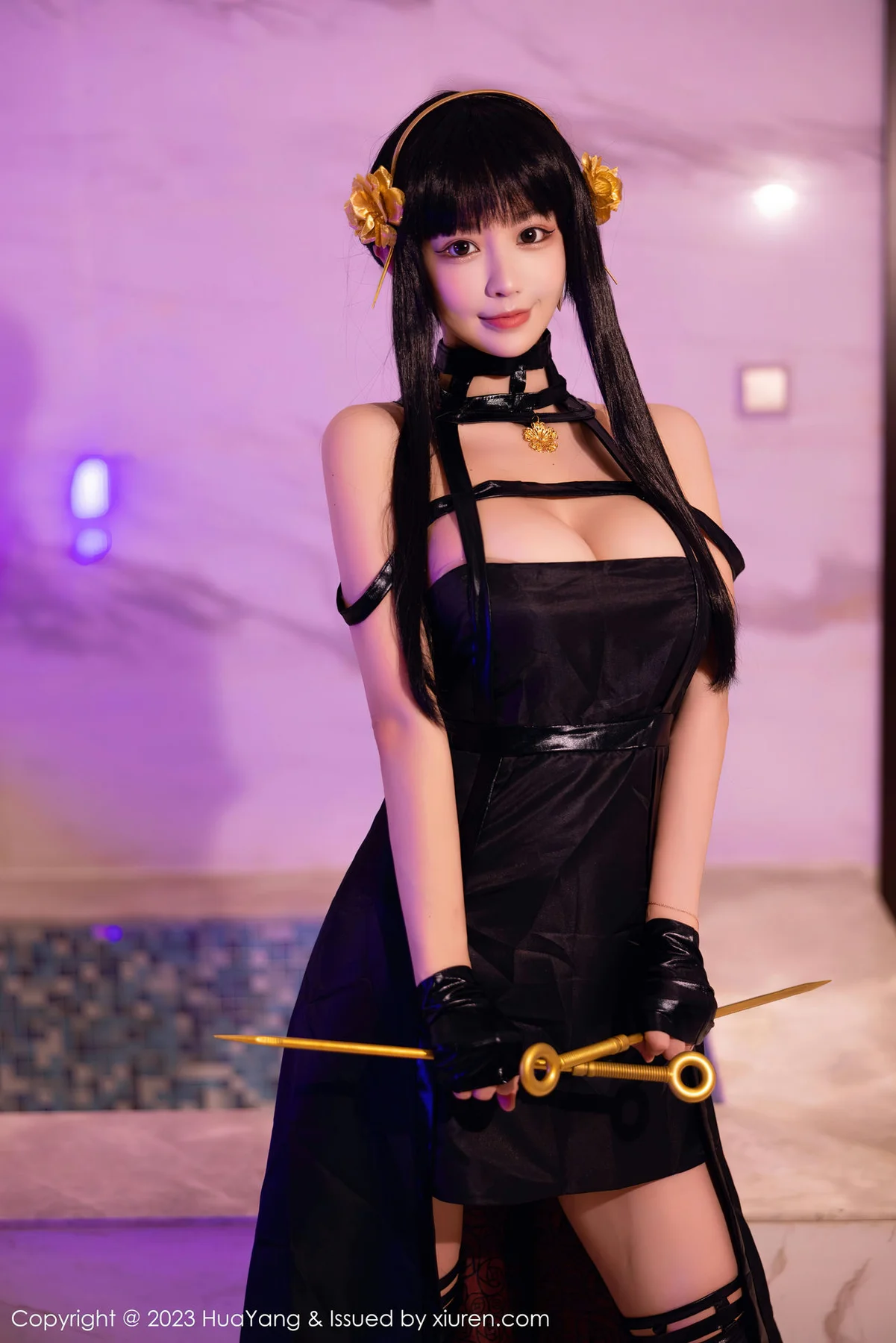 HuaYang 花漾show Vol.534  朱可儿Flora 粉色连衣短裙西双版纳旅... - 2