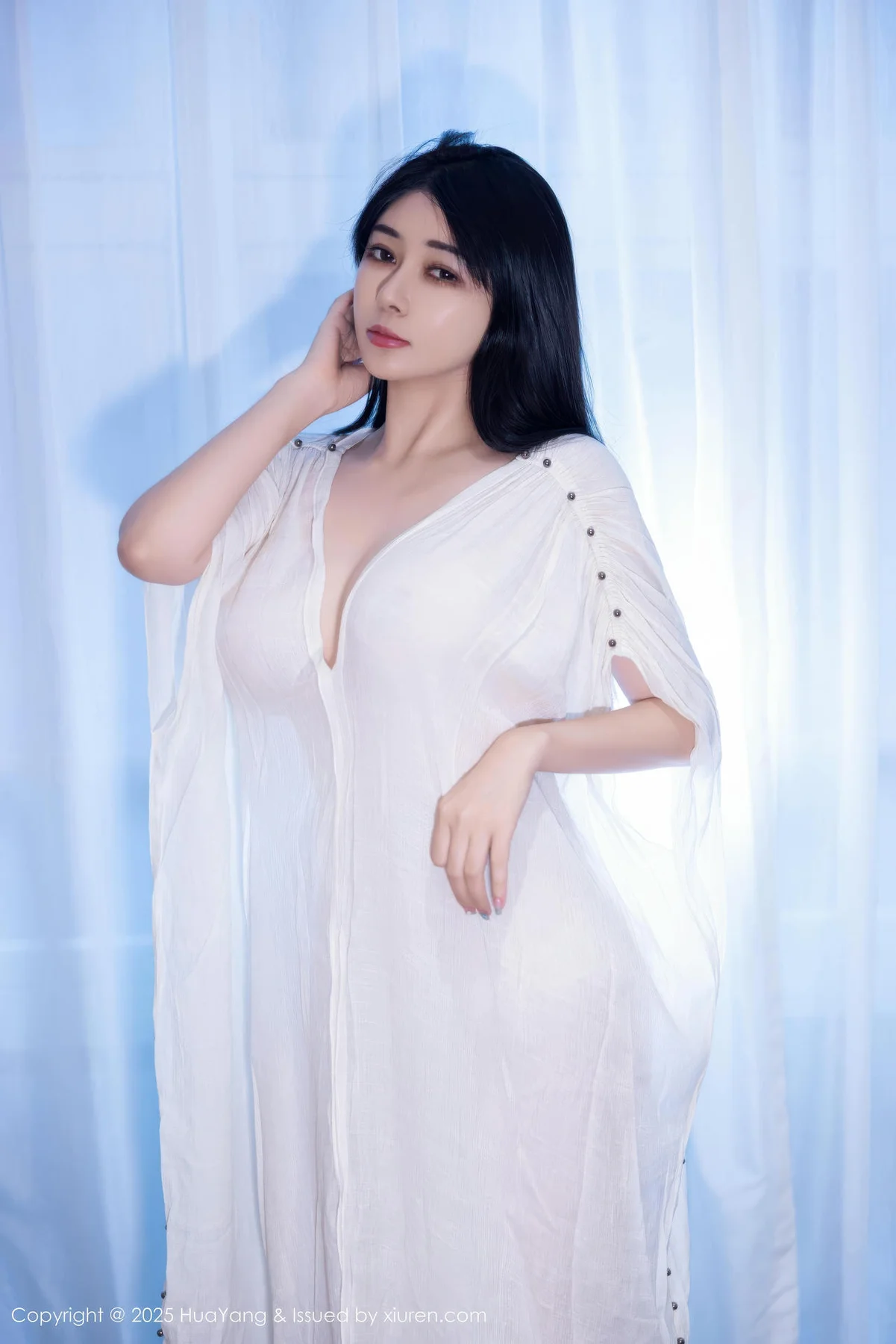 HuaYang 花漾show Vol.653 凯竹法师 白色连衣裙透视 - 3