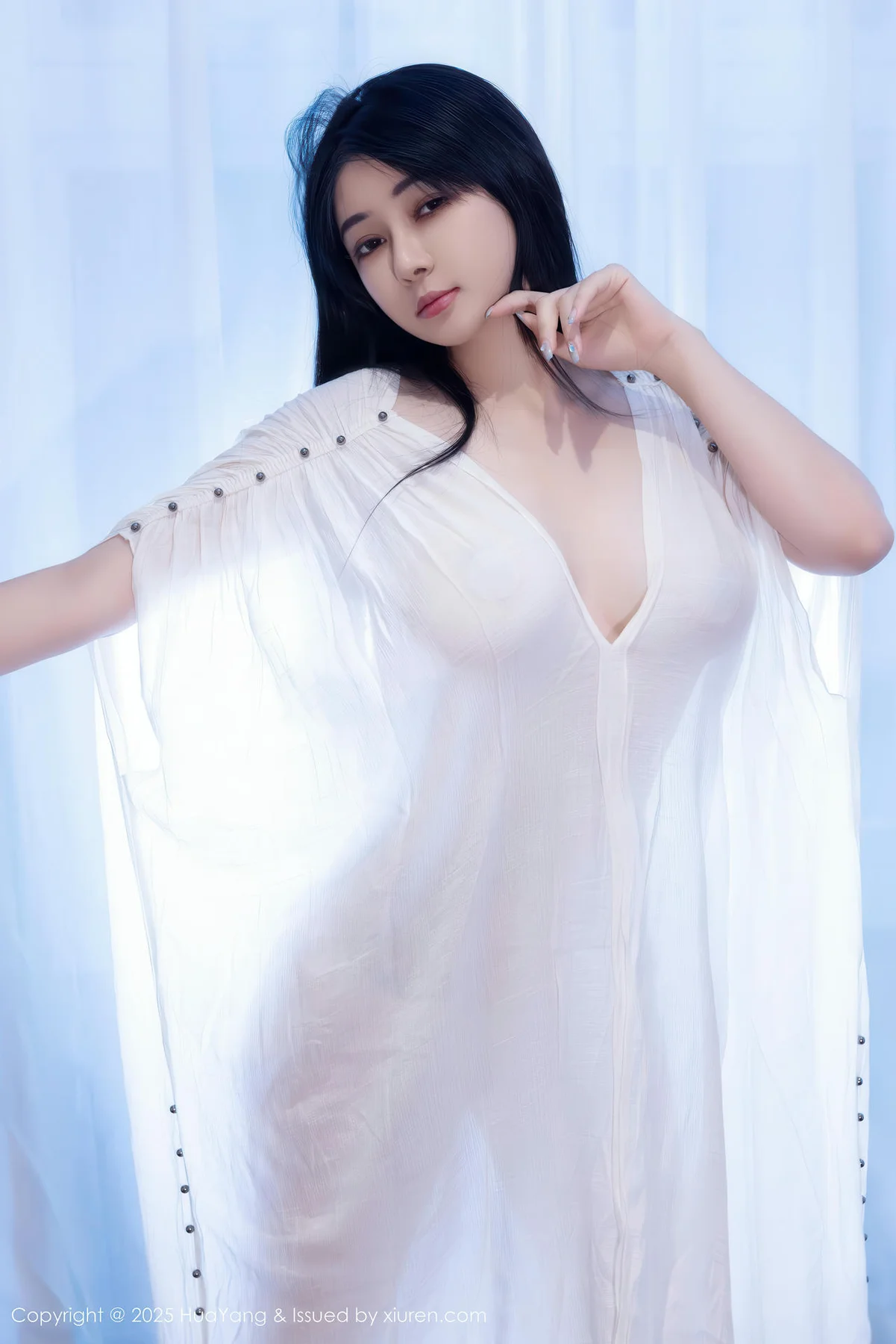 HuaYang 花漾show Vol.653 凯竹法师 白色连衣裙透视 - 8