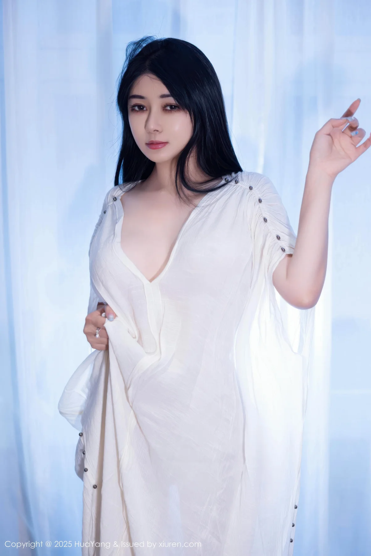 HuaYang 花漾show Vol.653 凯竹法师 白色连衣裙透视 - 10