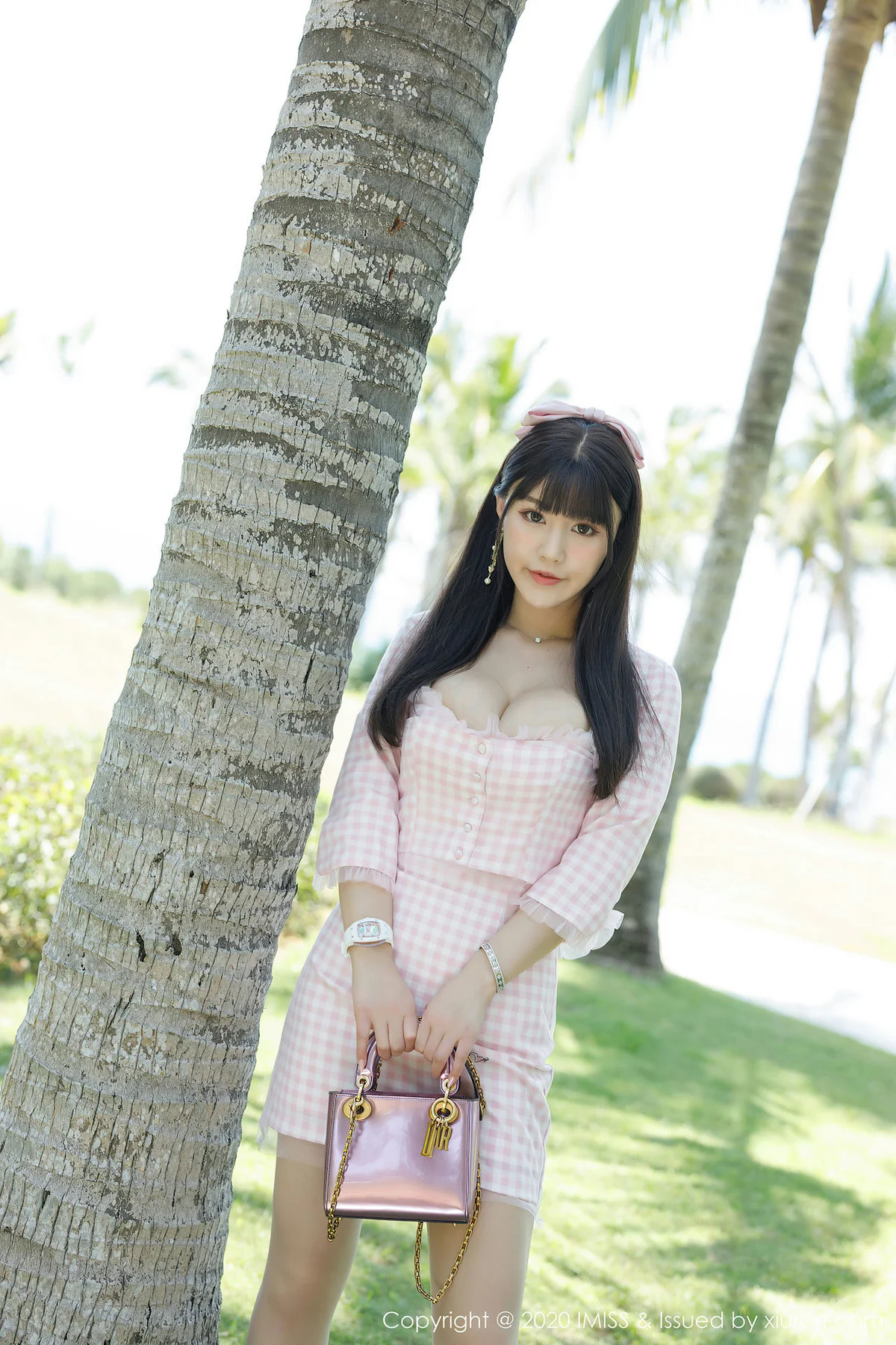 IMiss 爱蜜社 Vol.480 粉色格子吊裙 朱可儿 - 6