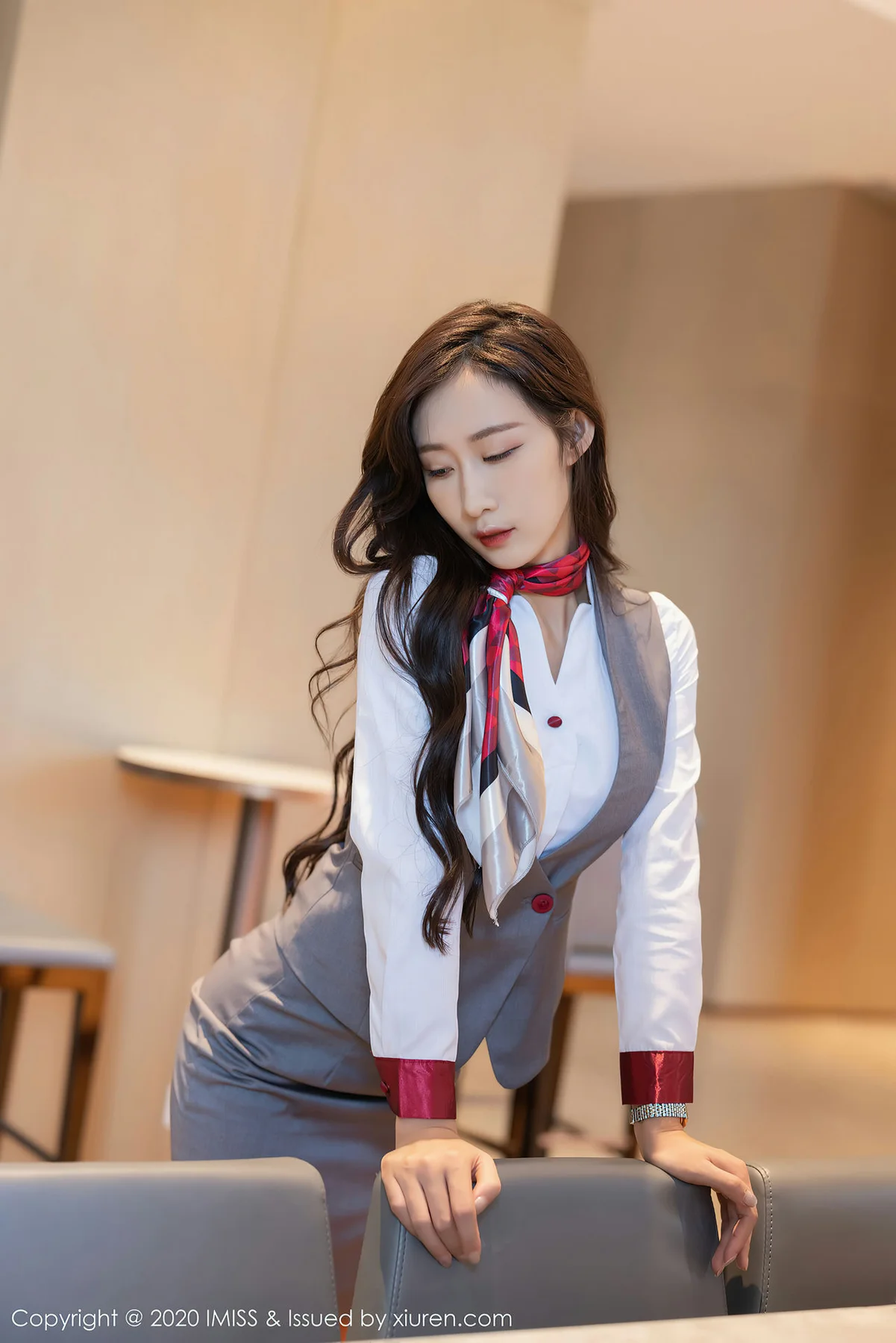 IMiss 爱蜜社 Vol.524 萌白酱 空姐制服 - 9