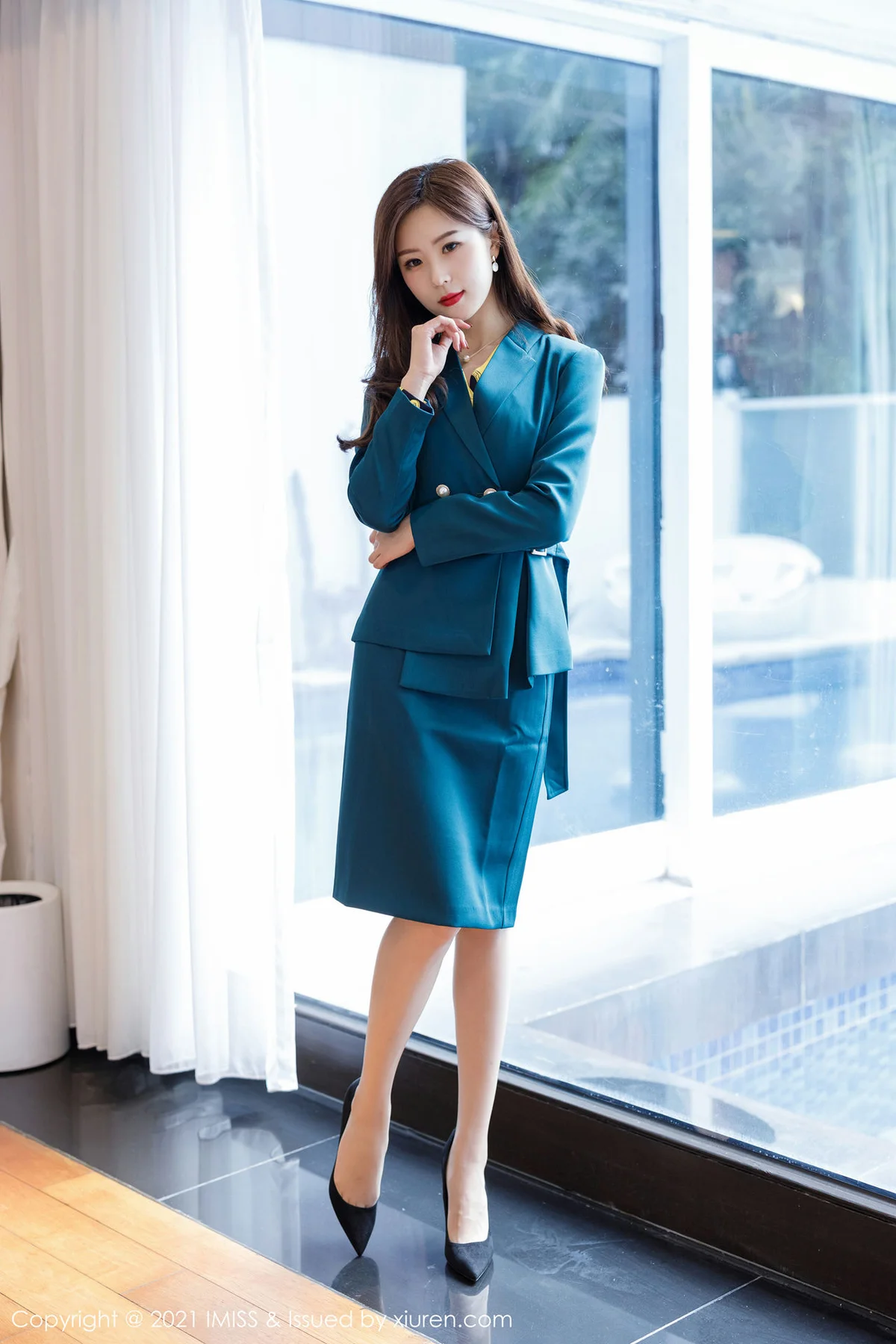 IMiss 爱蜜社 Vol.551 蕾丝吊袜 杨紫嫣 现代职场ol - 9