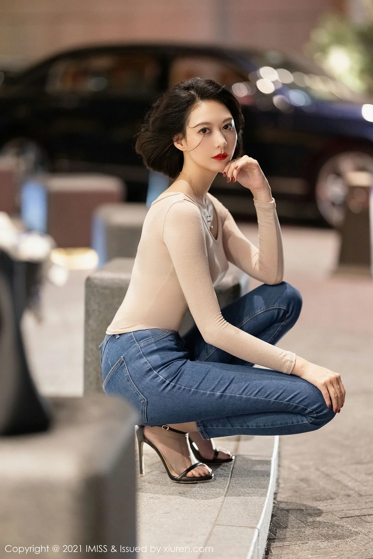 IMiss 爱蜜社 Vol.600 外拍牛仔  艺轩 气质美女写真2 - 5