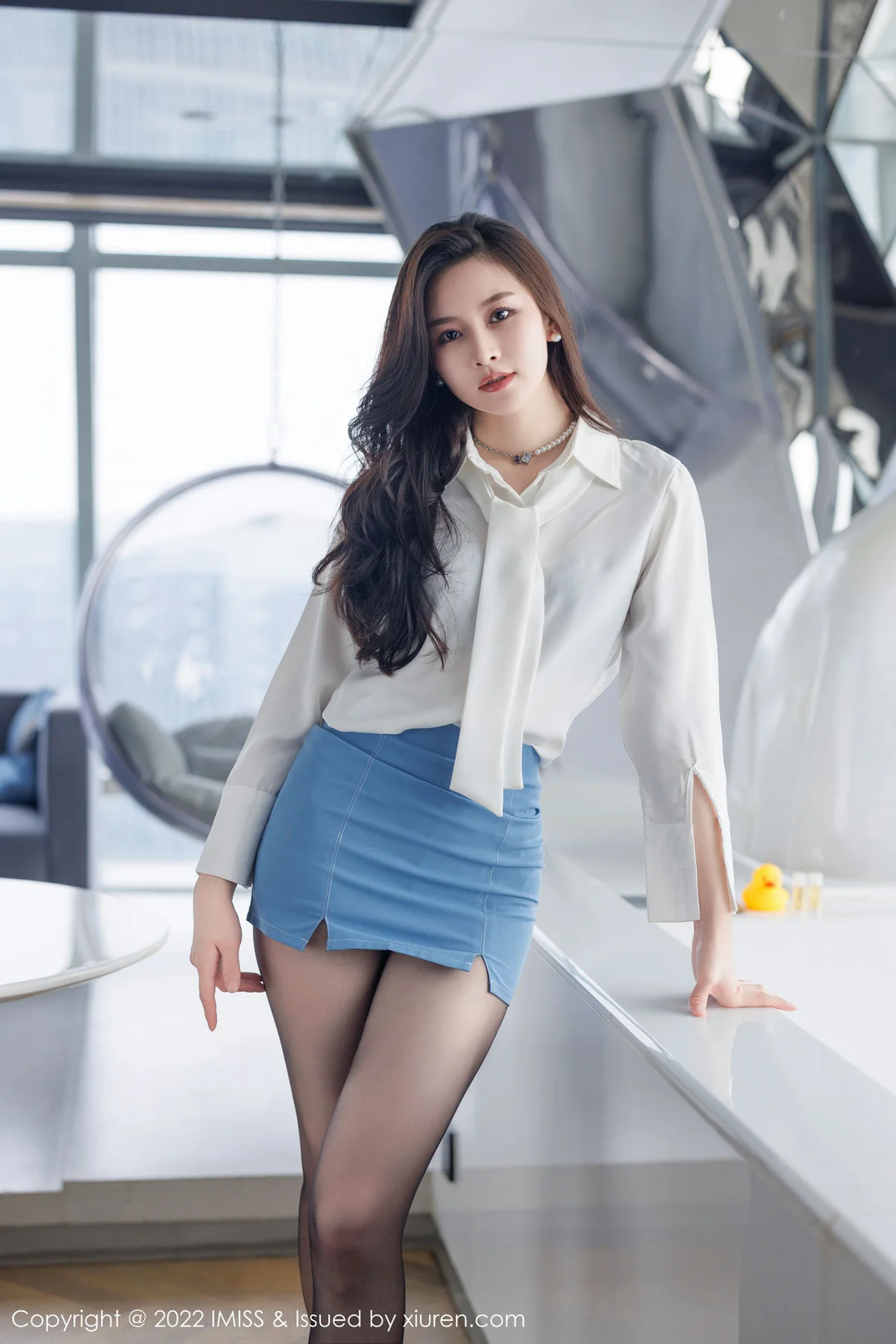 IMiss 爱蜜社 Vol.700 Vanessa 黑色蕾丝内衣性感写真 - 1