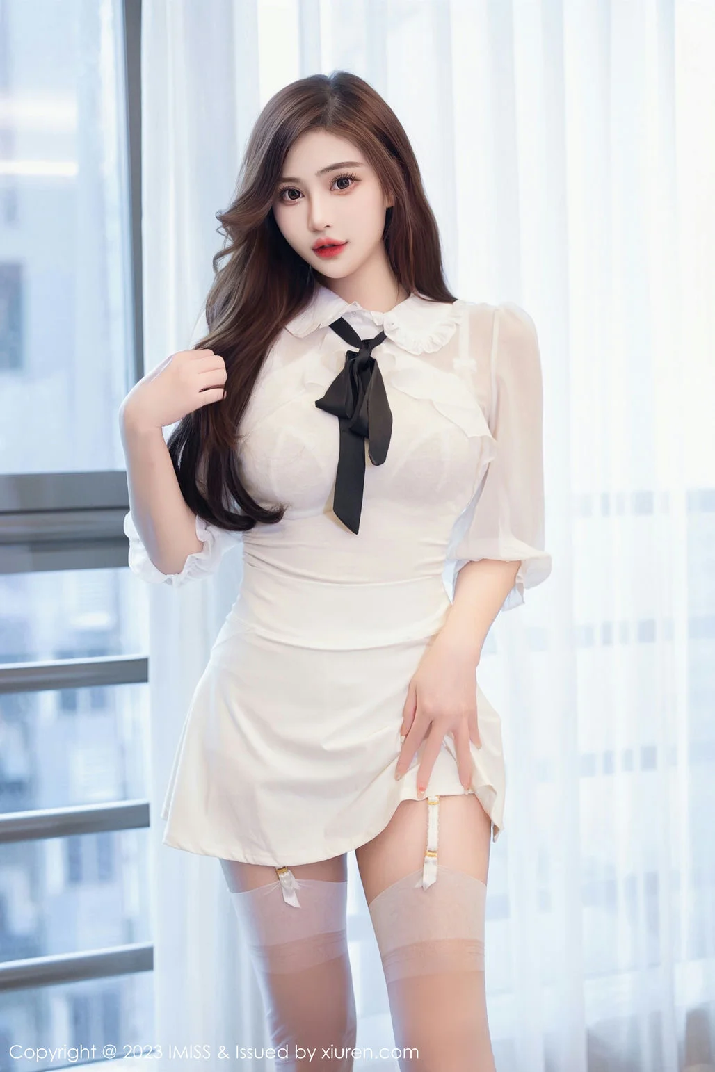 IMiss 爱蜜社 Vol.712 Lavinia肉肉 白色蕾丝内衣写真 - 2