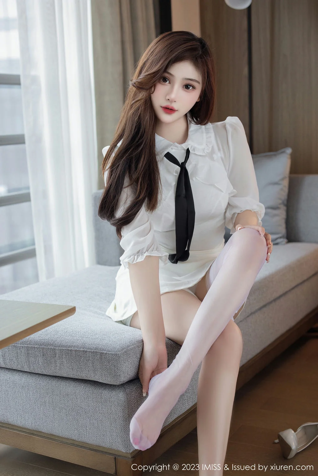 IMiss 爱蜜社 Vol.712 Lavinia肉肉 白色蕾丝内衣写真 - 9