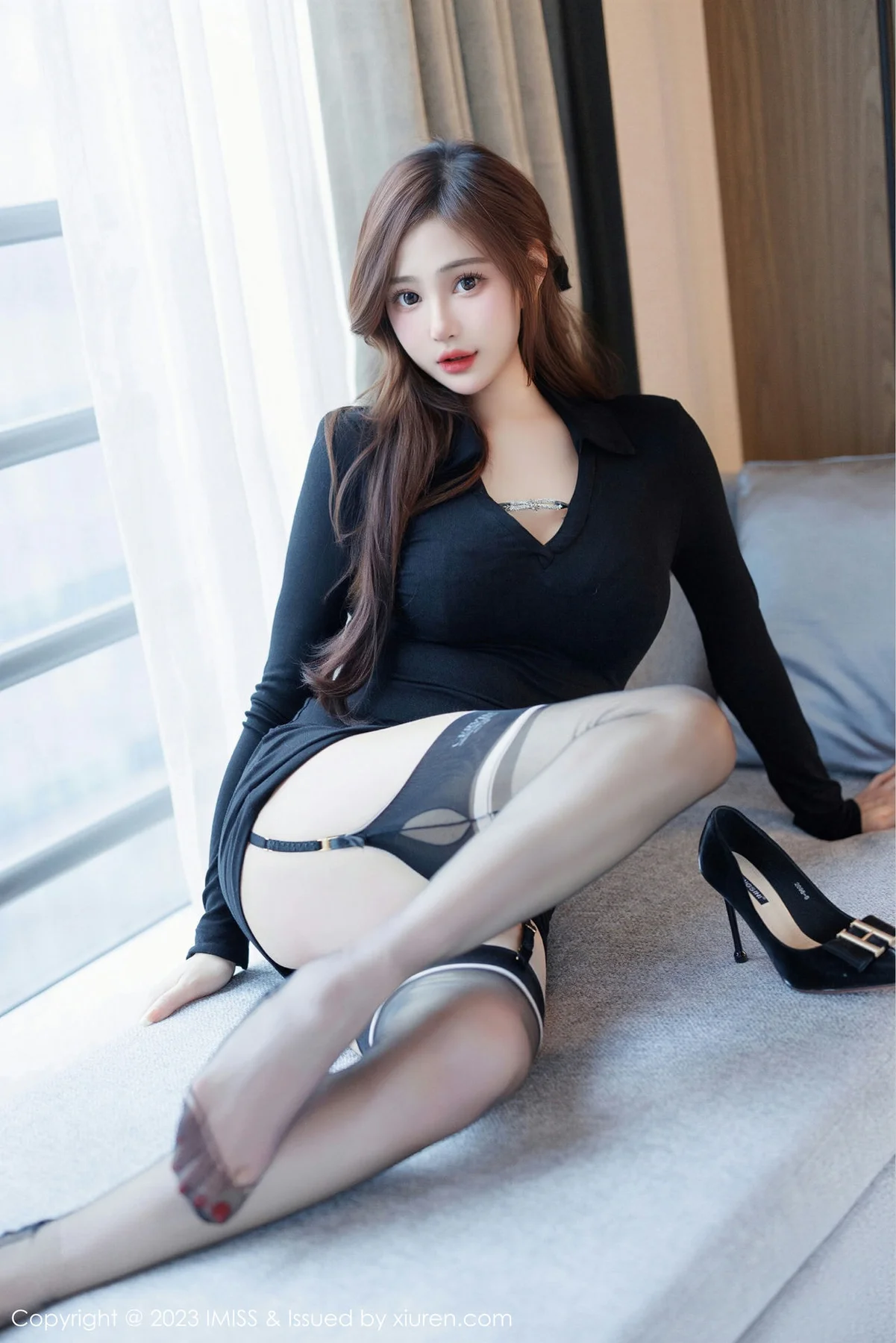 IMiss 爱蜜社 Vol.724 Lavinia肉肉 黑色轻透内衣性感写真3 - 7