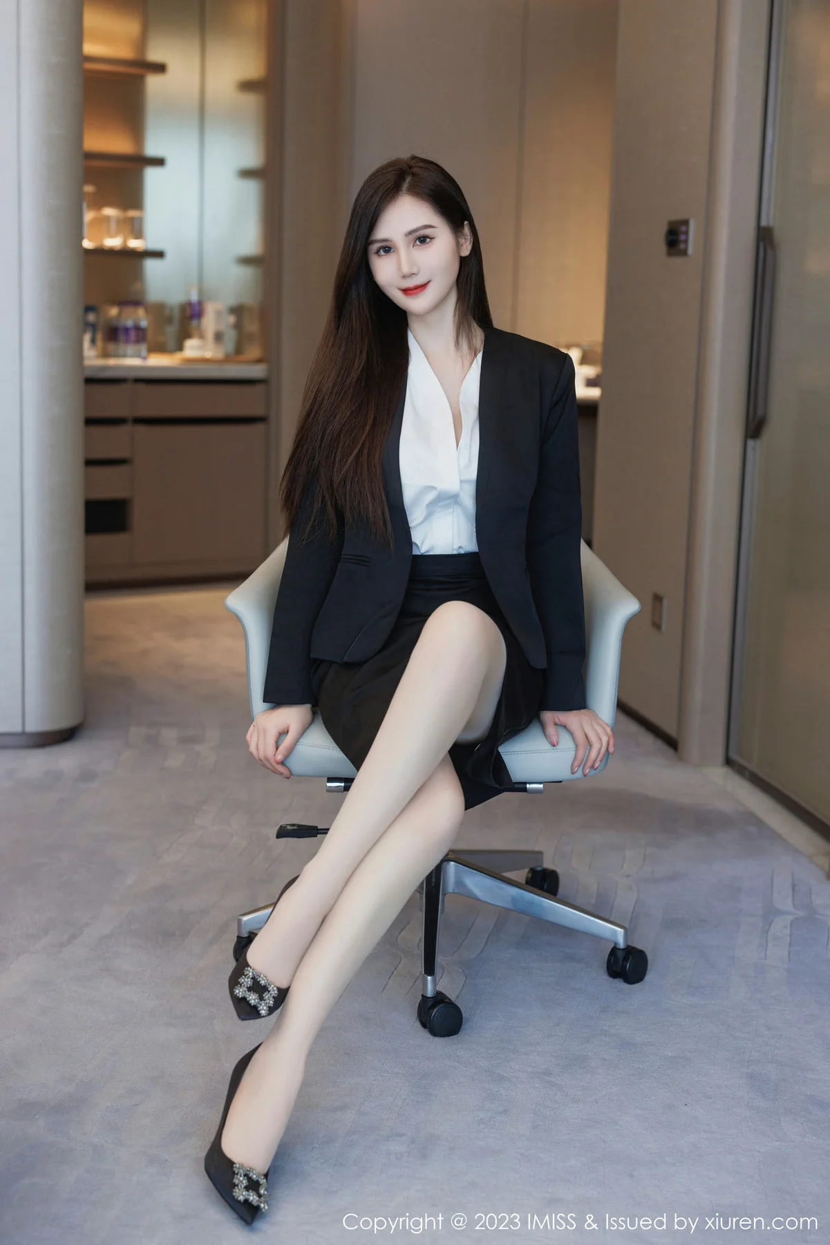 IMiss 爱蜜社 Vol.739 SISY思 黑色Ol性感写真 - 8