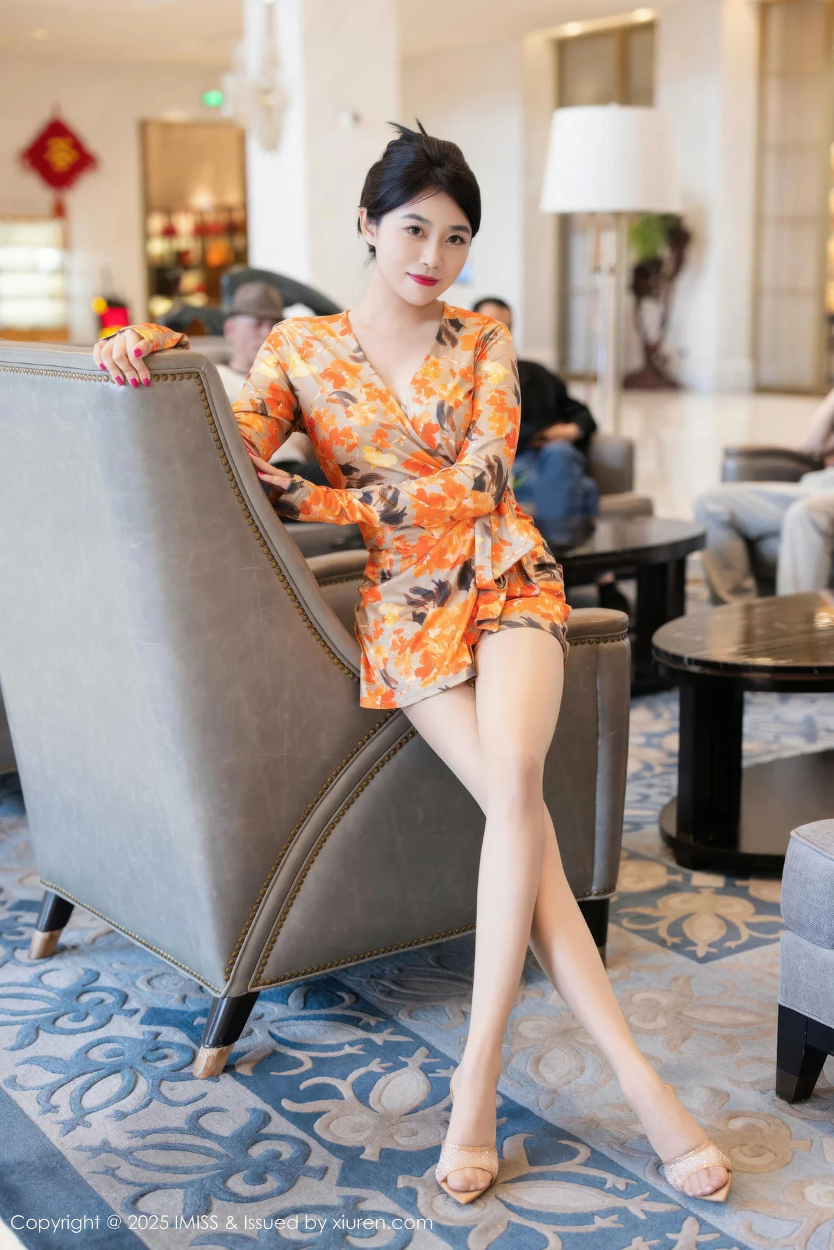 IMiss 爱蜜社 Vol.796 许诺Sabrina 连衣短裙肉色丝袜 - 2