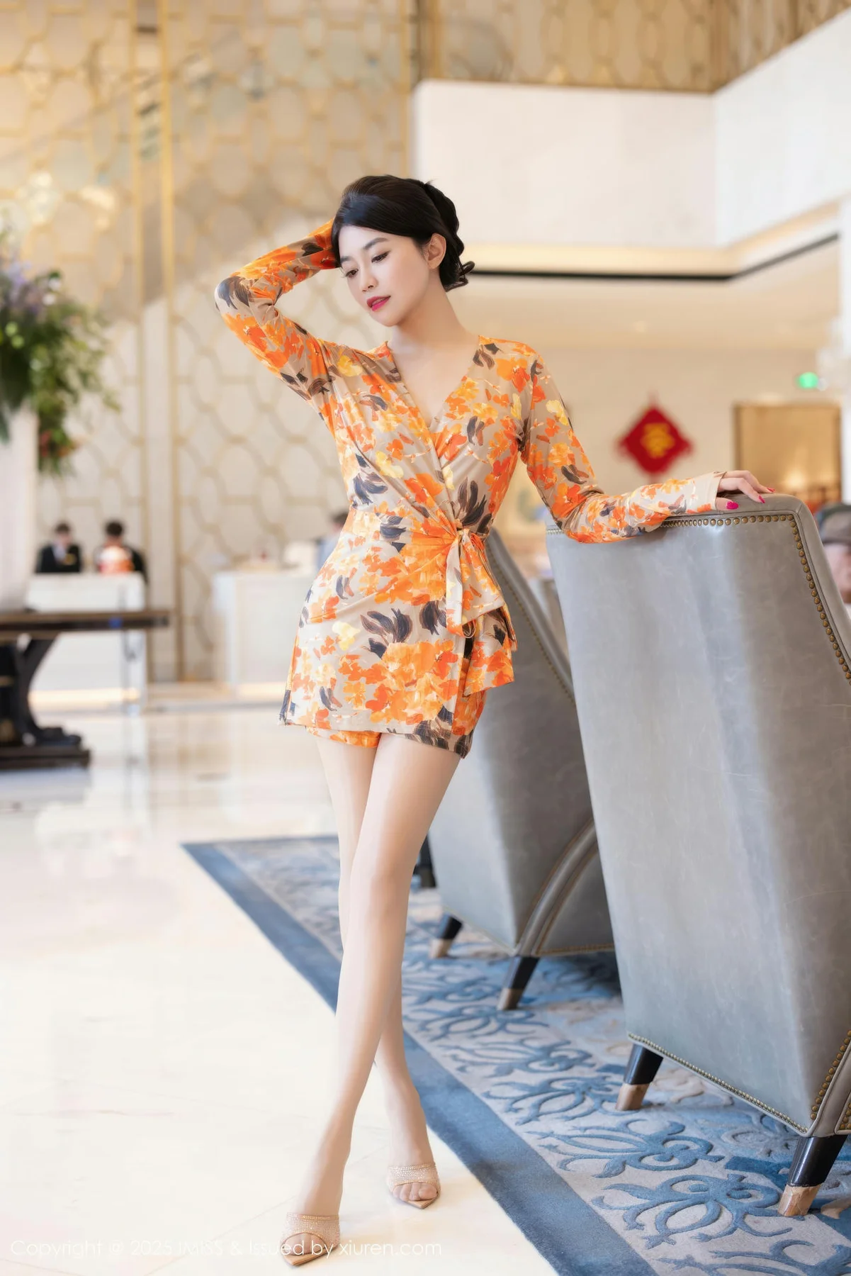 IMiss 爱蜜社 Vol.796 许诺Sabrina 连衣短裙肉色丝袜 - 3