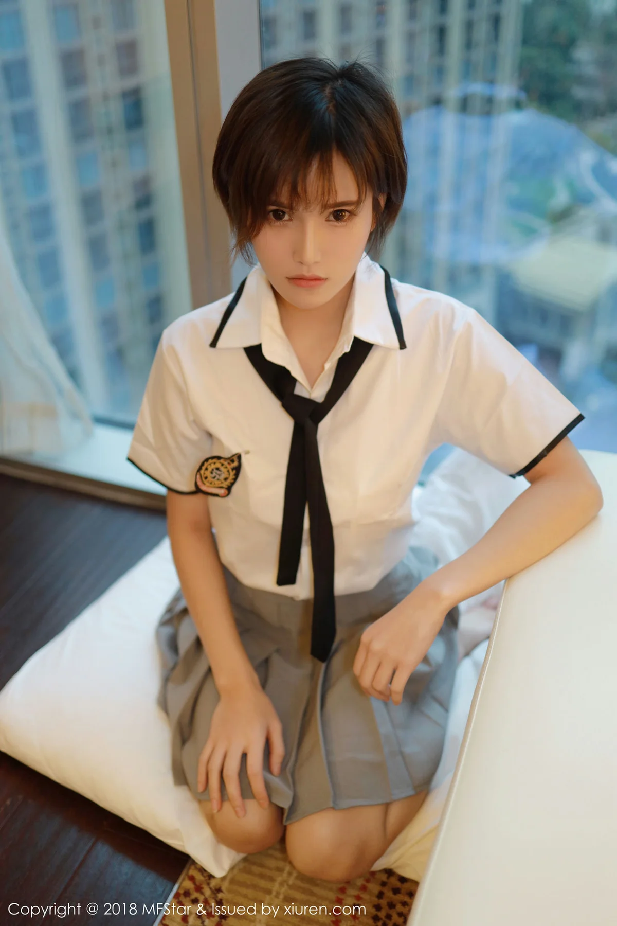 MFStar 模范学院 Vol.172 小资2002 短发美女学生妹制服 - 7