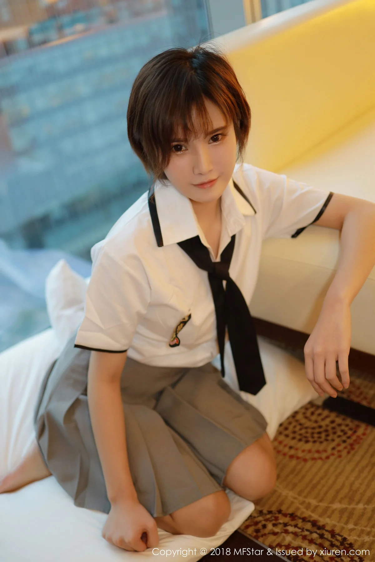 MFStar 模范学院 Vol.172 小资2002 短发美女学生妹制服 - 8