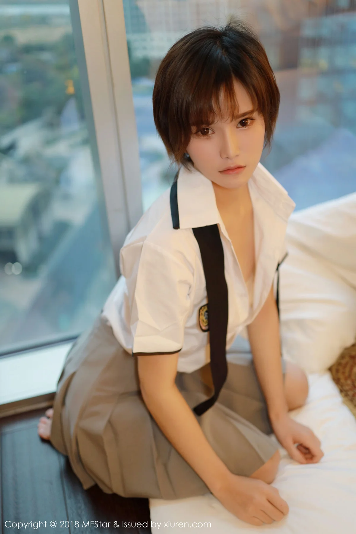 MFStar 模范学院 Vol.172 小资2002 短发美女学生妹制服 - 7
