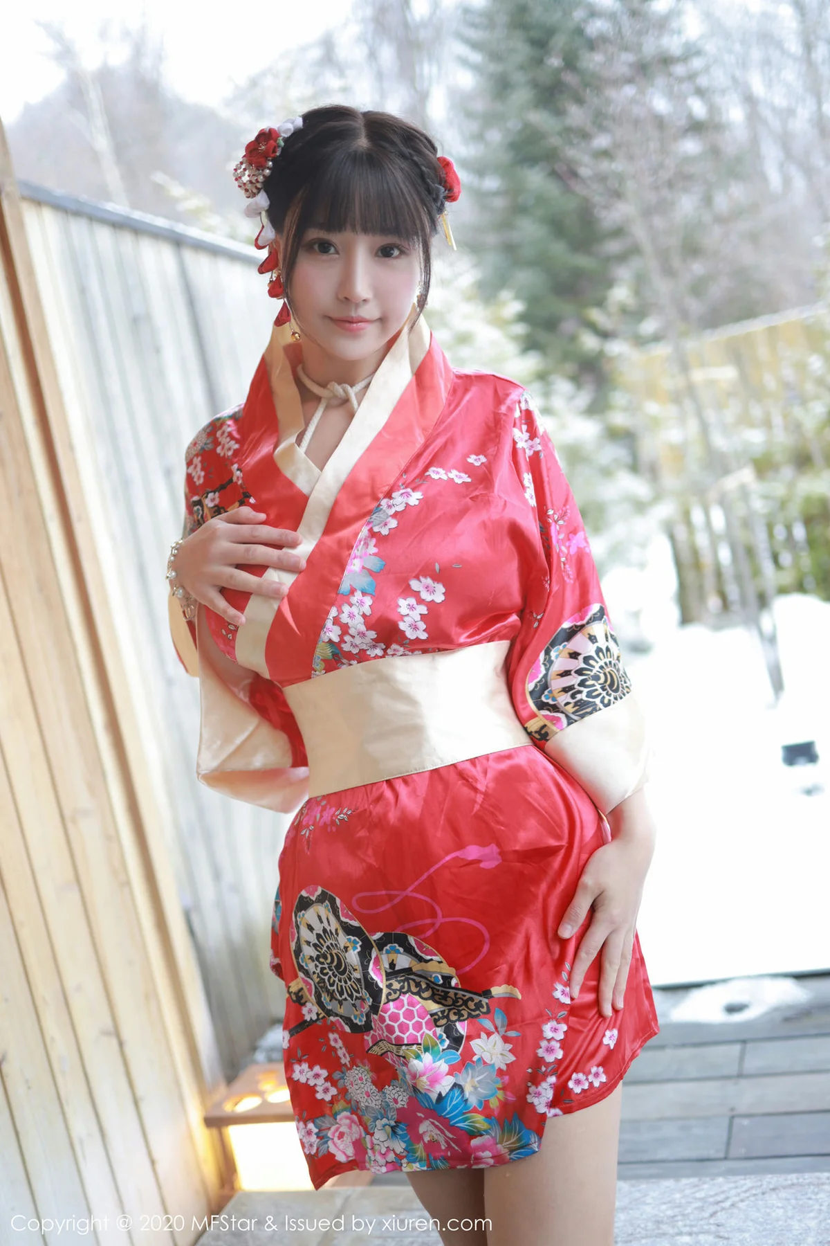 MFStar 模范学院 Vol.249 和服捆绑室外温泉湿身 朱可儿Flo... - 5